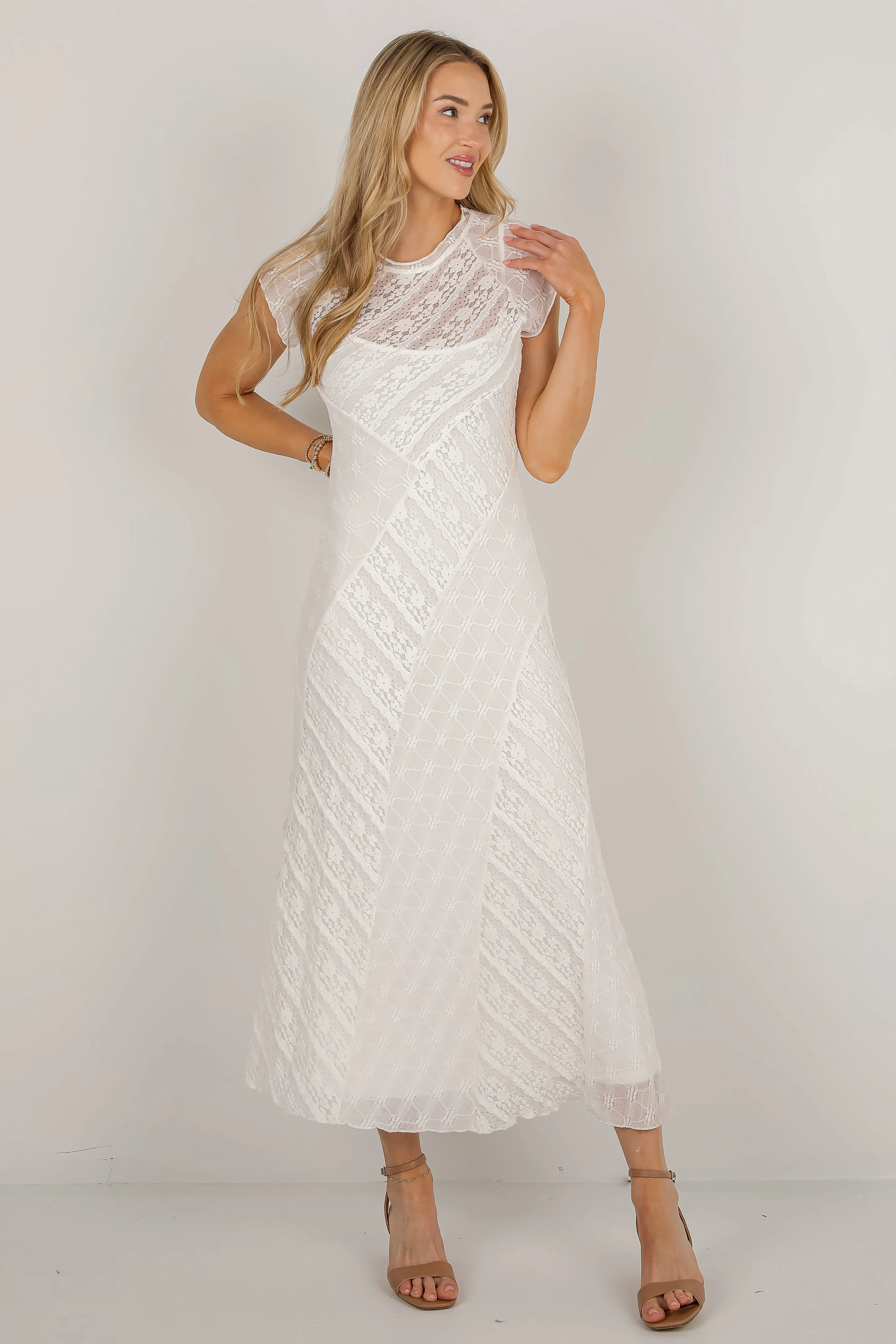 FINAL SALE - Dreamiest Desires White Lace Maxi Dress