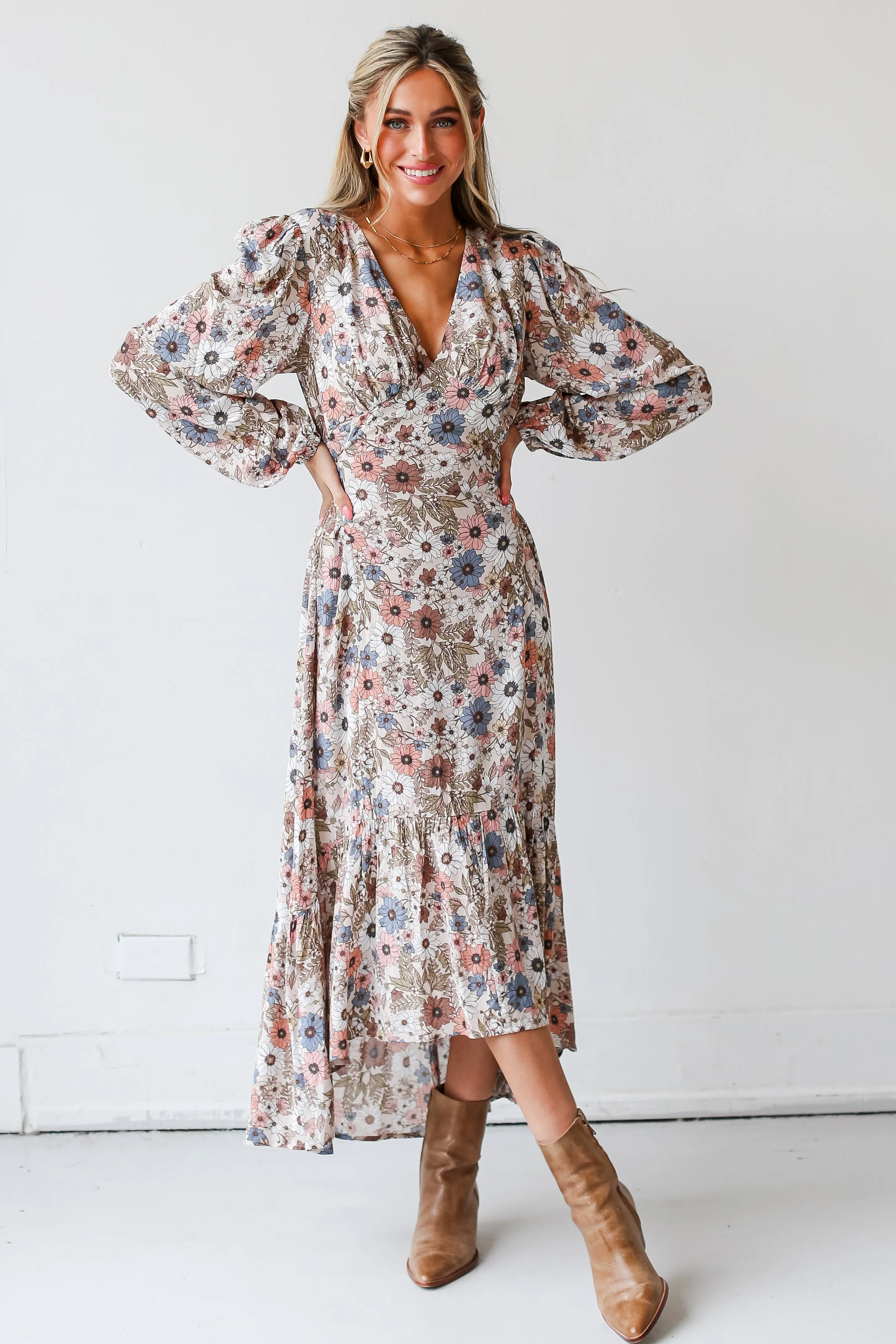 FINAL SALE - Dreamy Energy Floral Maxi Dress