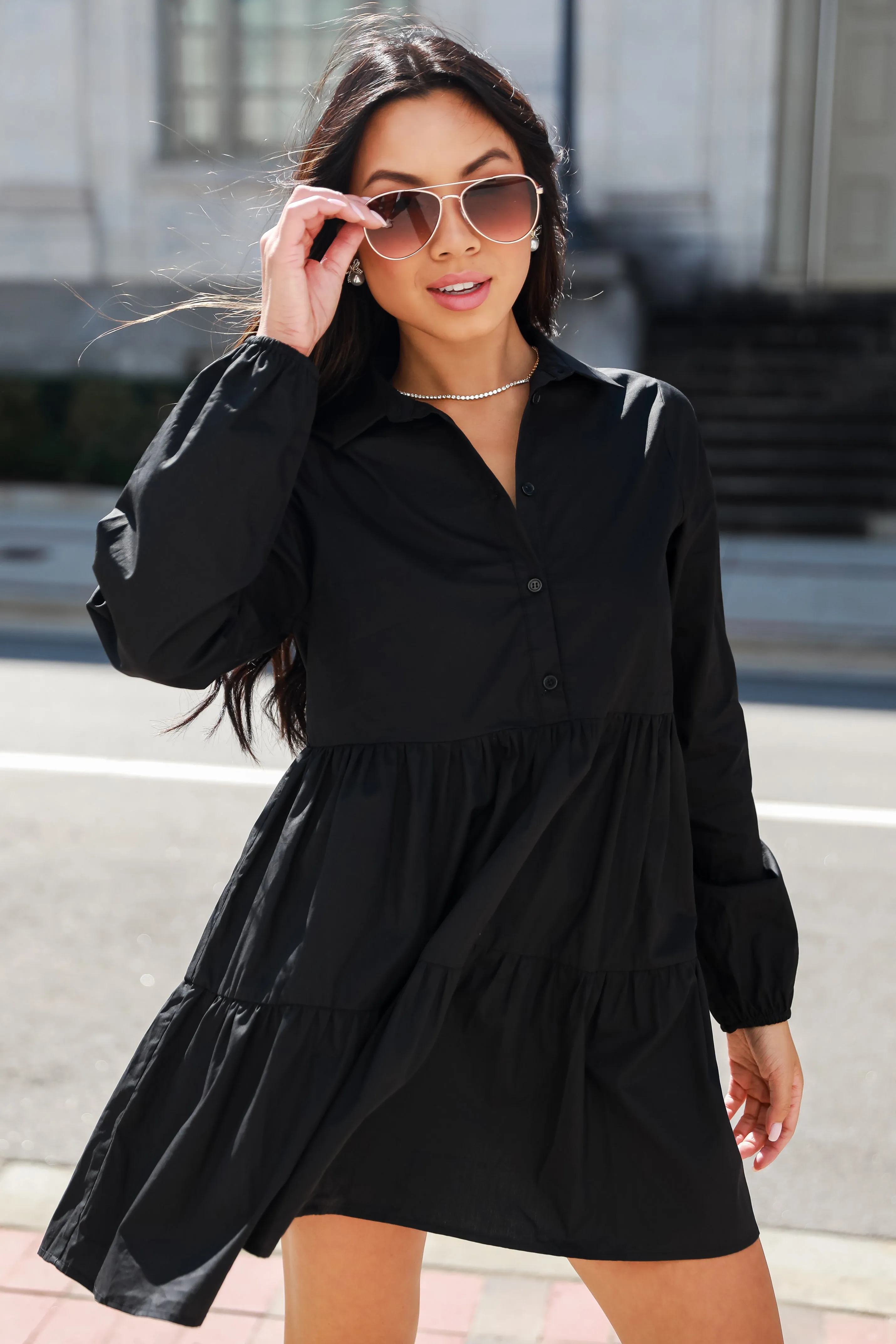 FINAL SALE - Effortlessly Intriguing Tiered Mini Dress