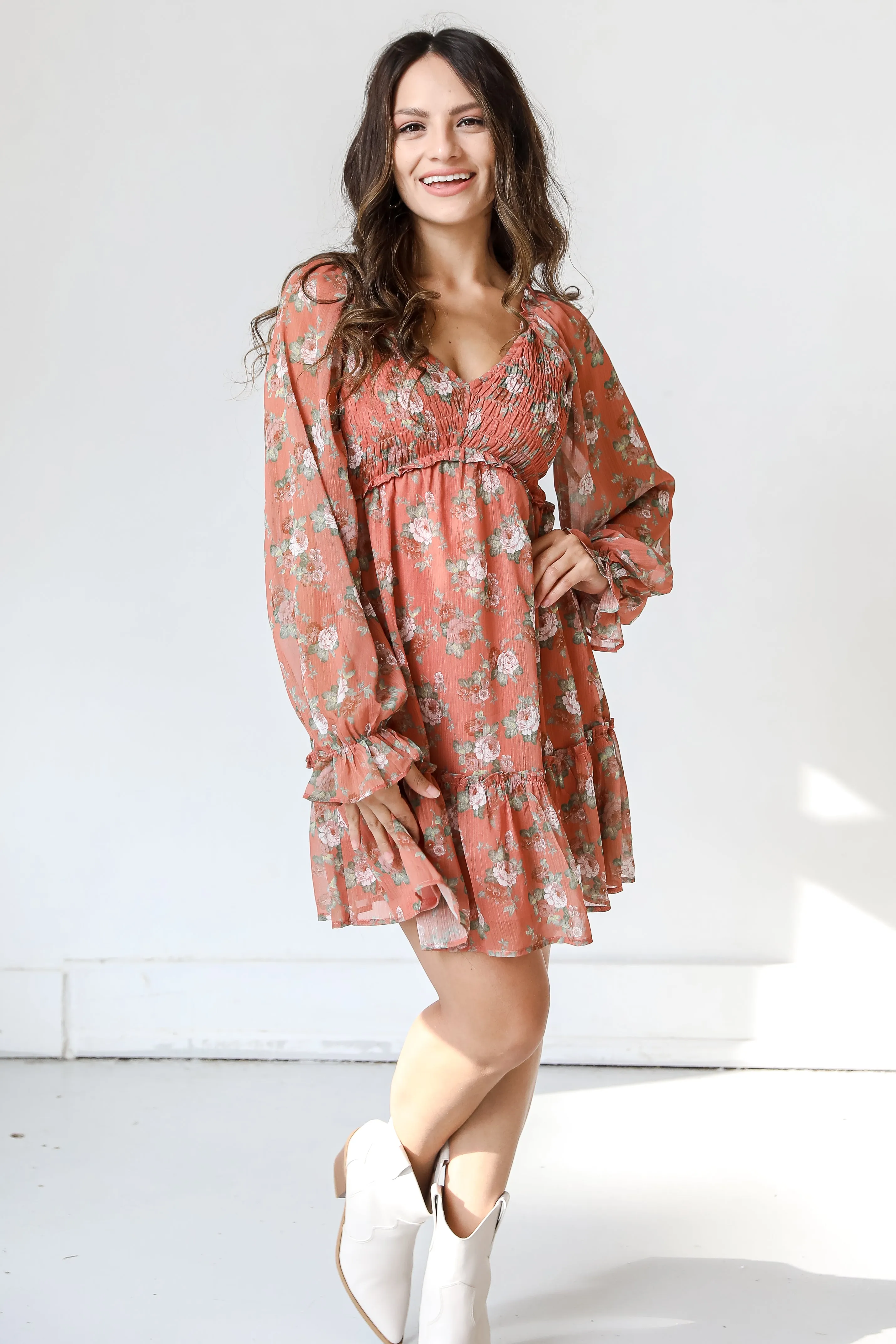 FINAL SALE - Endearing Heart Floral Mini Dress