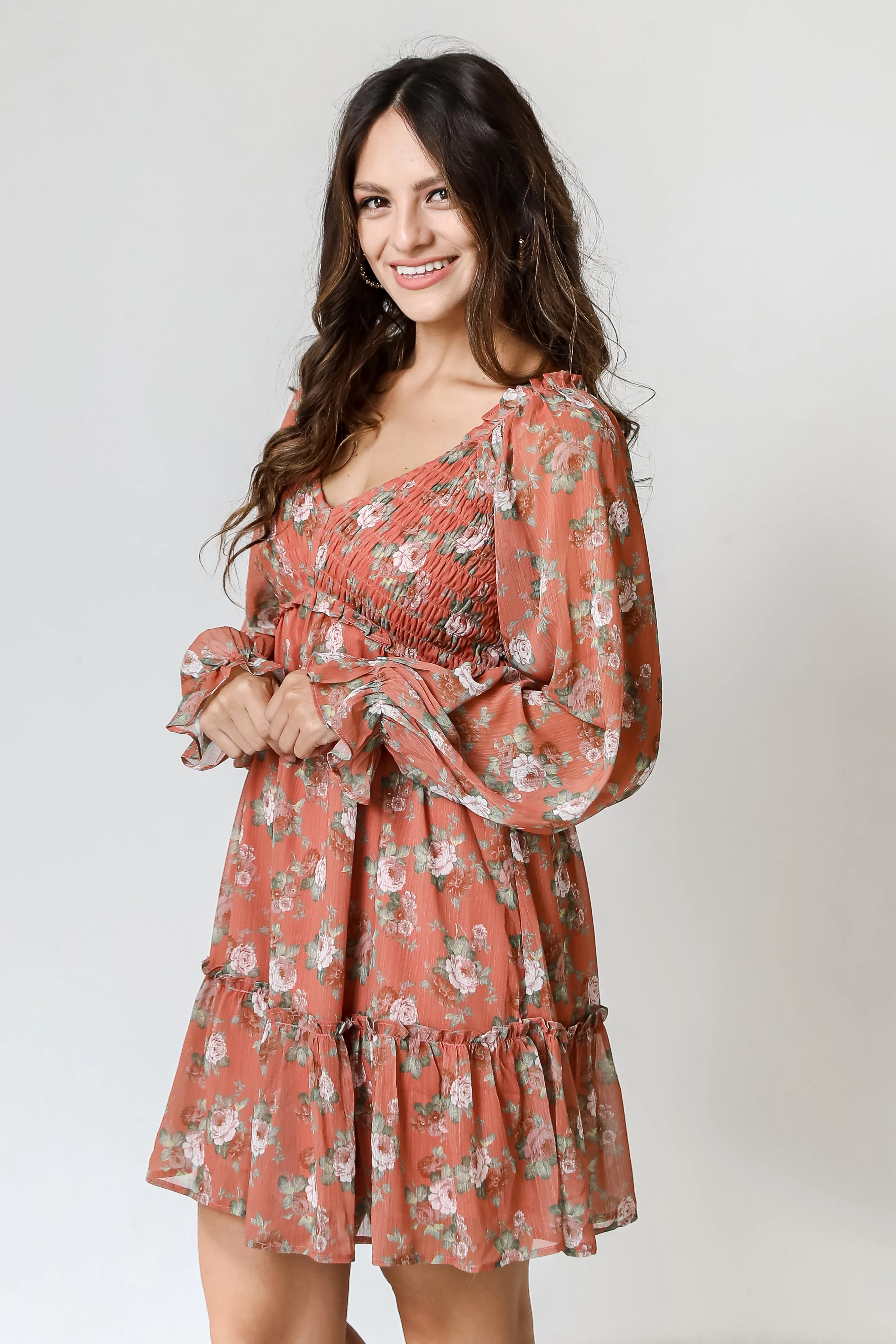 FINAL SALE - Endearing Heart Floral Mini Dress