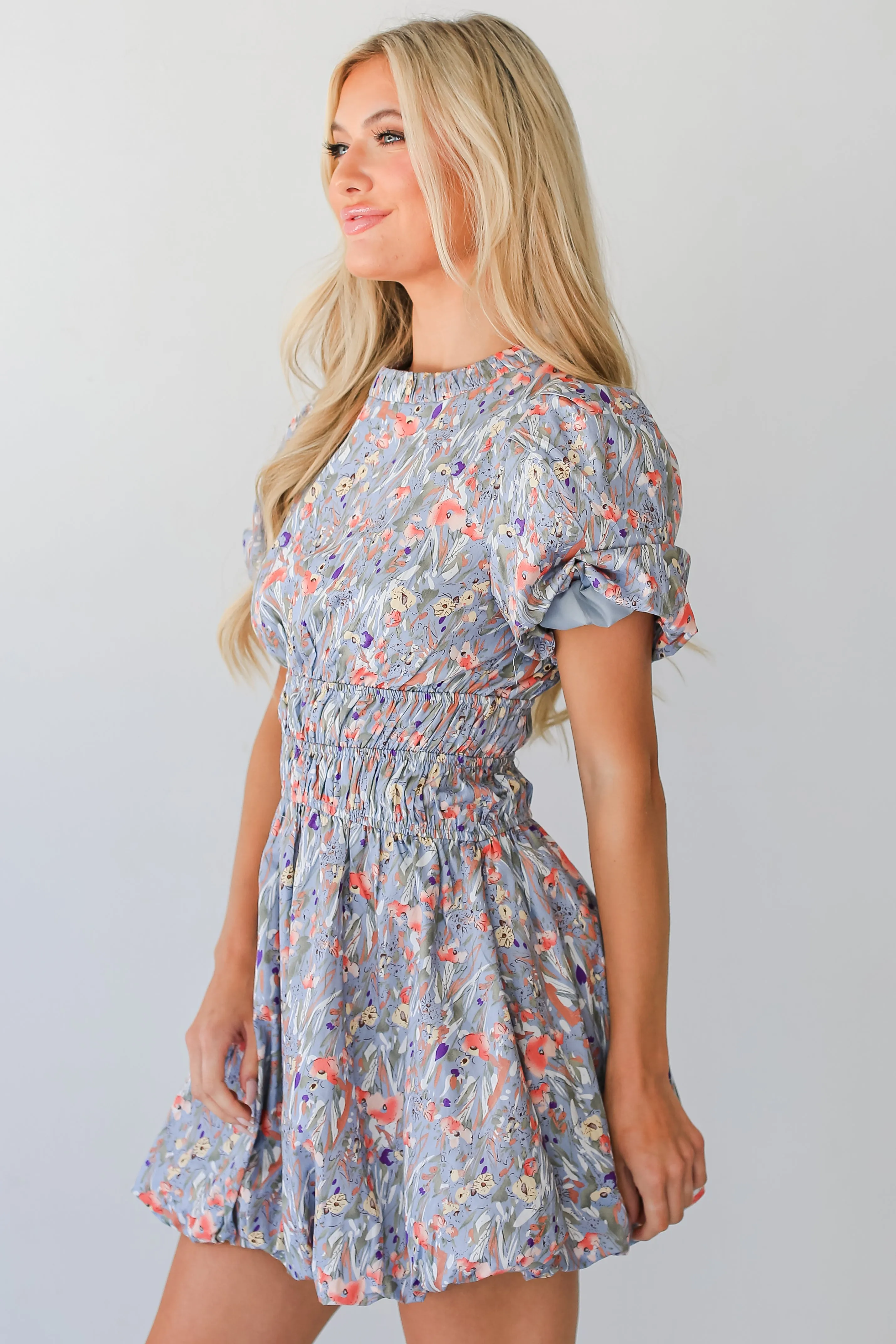 FINAL SALE - Garden Of Romance Floral Bubble Mini Dress