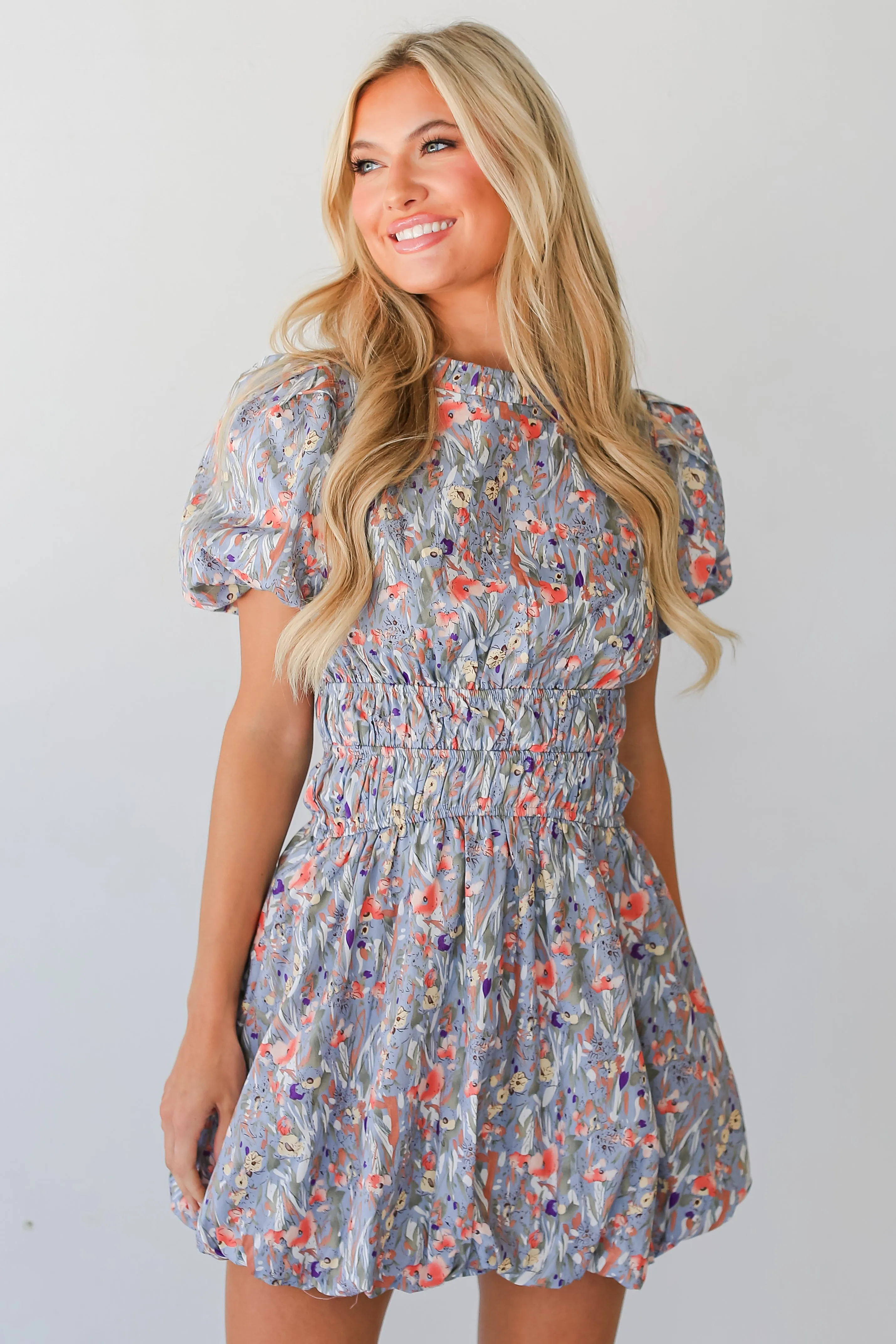 FINAL SALE - Garden Of Romance Floral Bubble Mini Dress