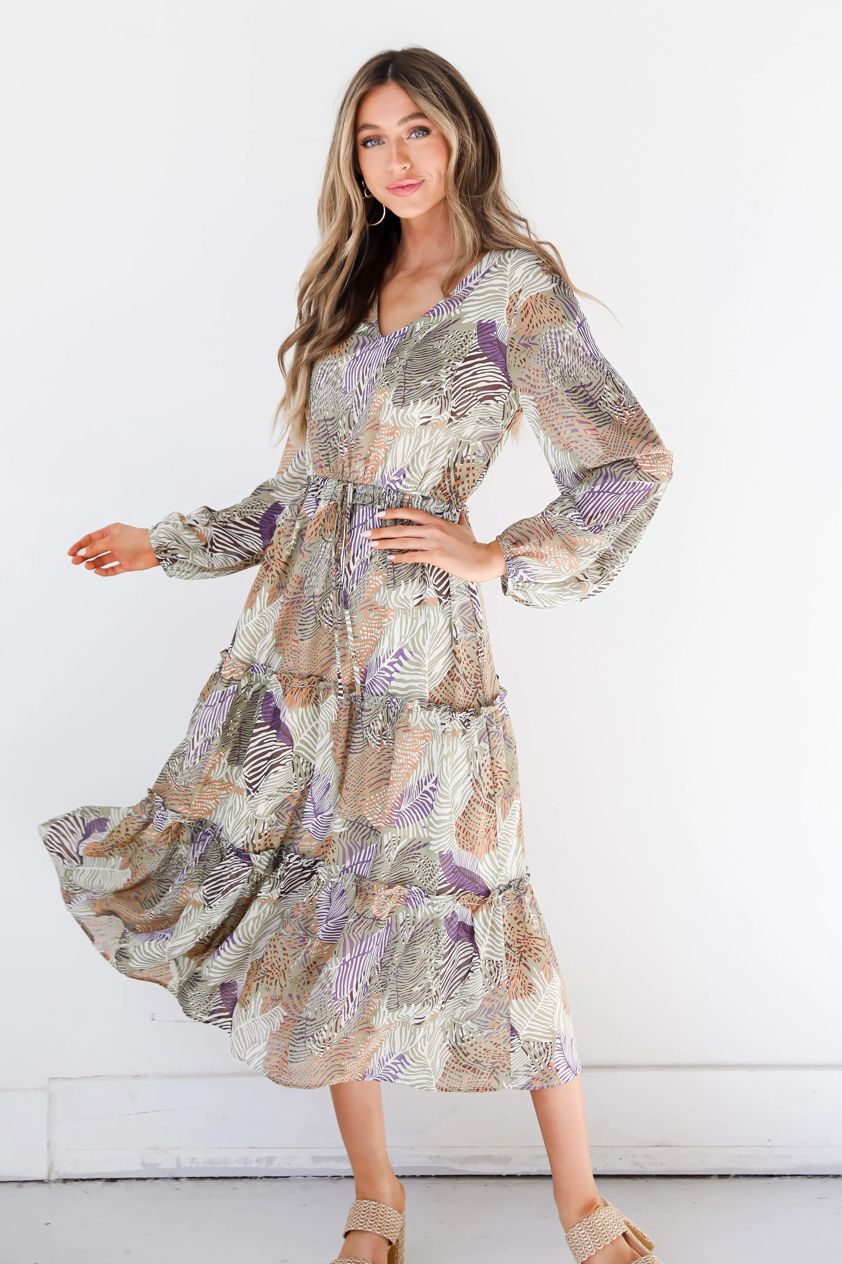 FINAL SALE - Lovely Ways Tropical Midi Dress