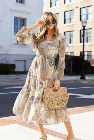 FINAL SALE - Lovely Ways Tropical Midi Dress