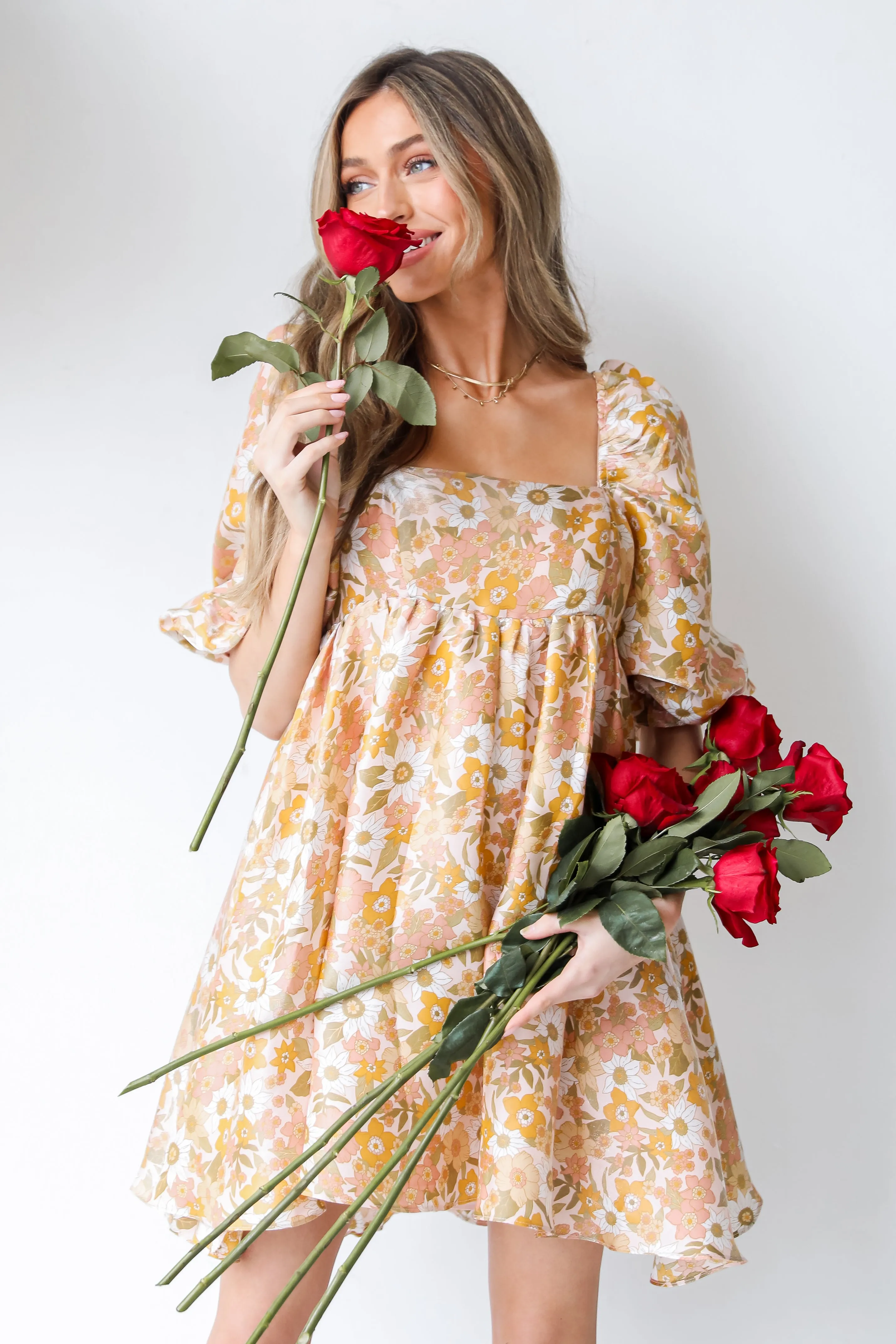 FINAL SALE - Made For Magic Floral Babydoll Mini Dress