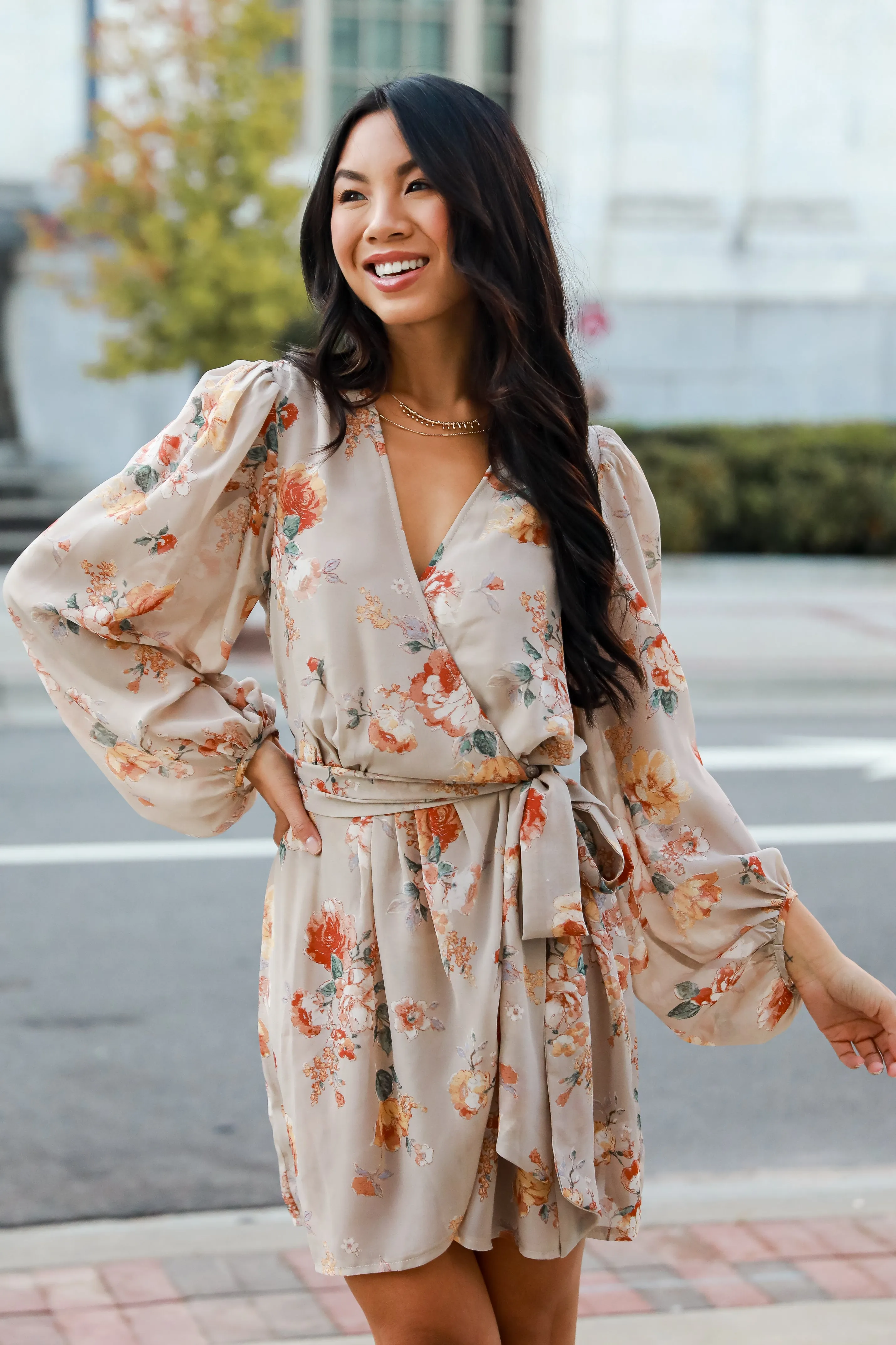 FINAL SALE - Passionate Cutie Floral Wrap Mini Dress