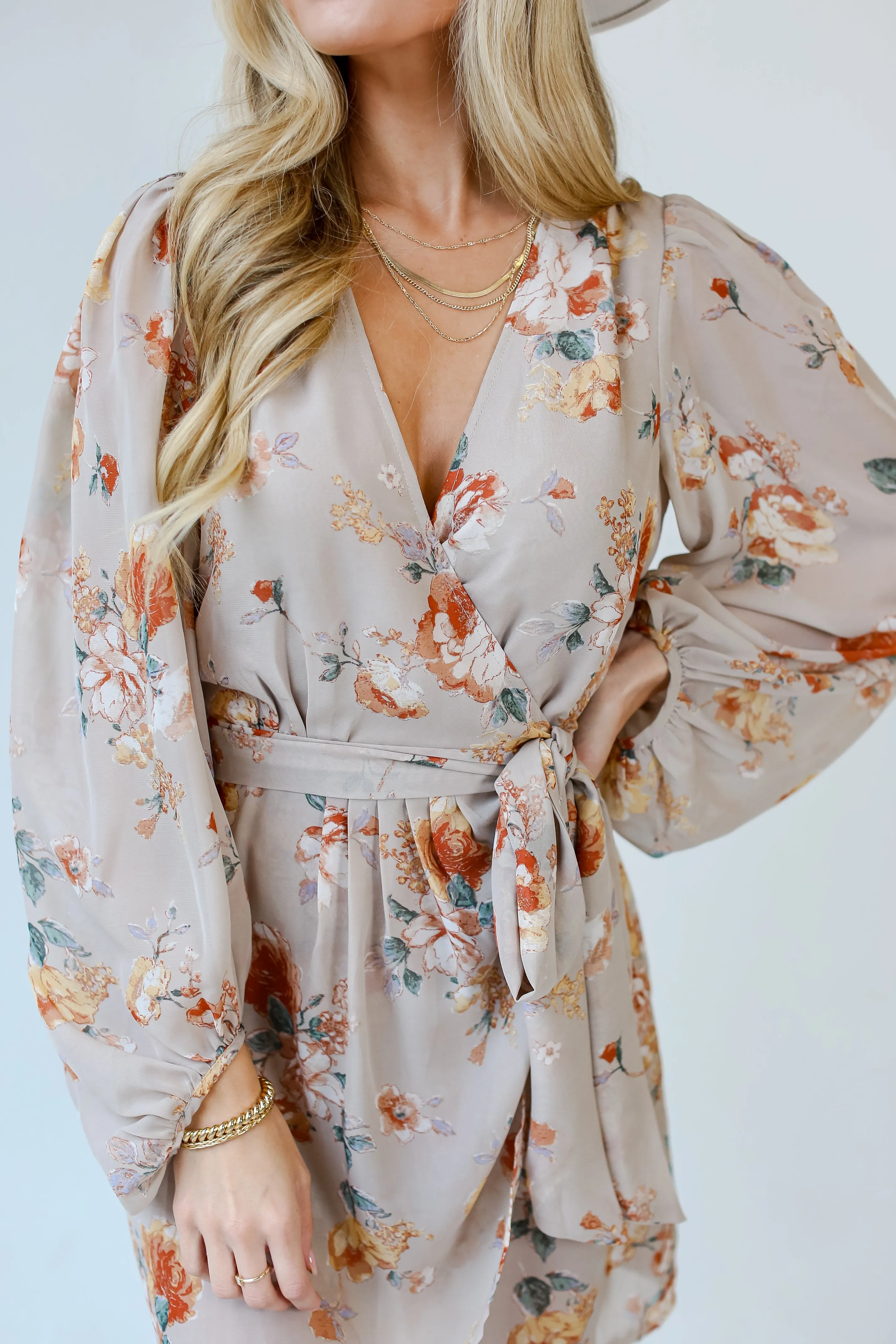 FINAL SALE - Passionate Cutie Floral Wrap Mini Dress