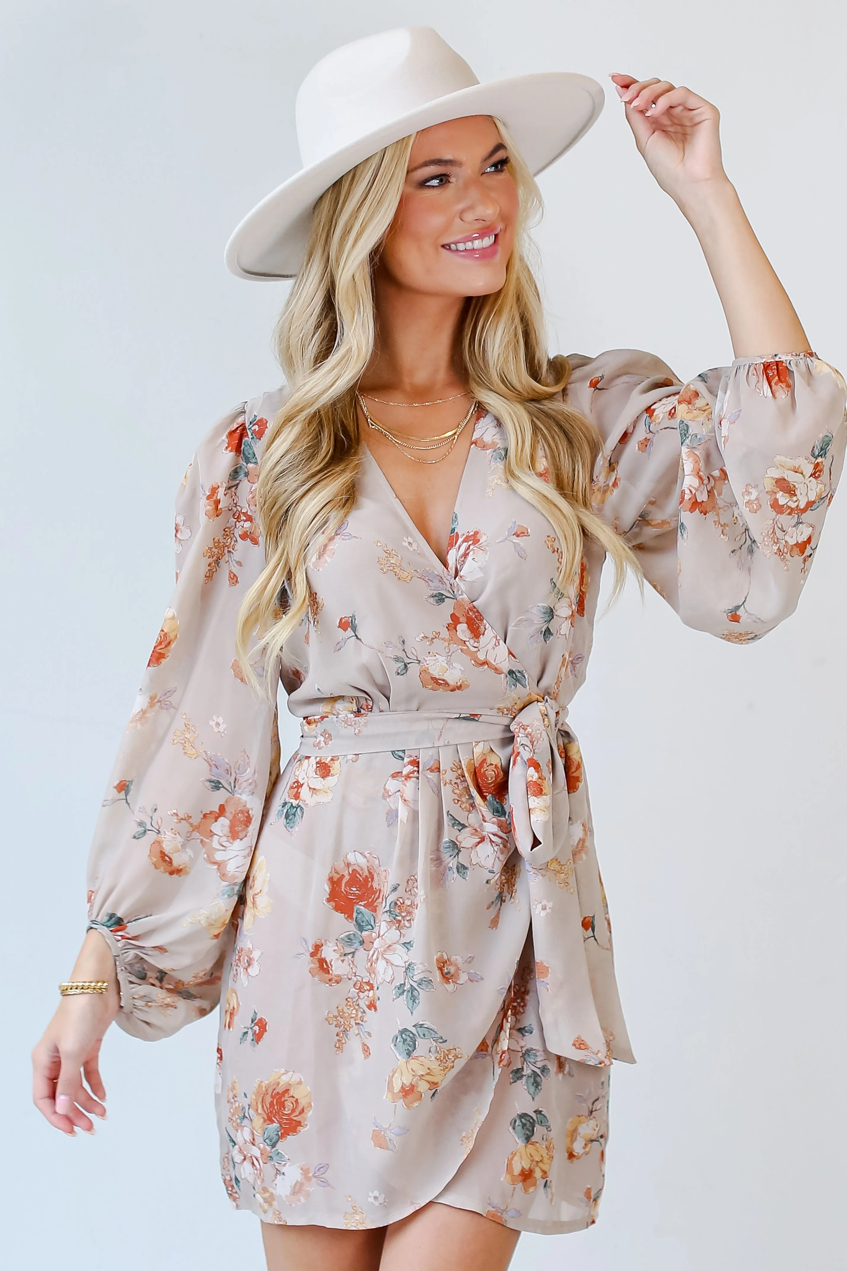 FINAL SALE - Passionate Cutie Floral Wrap Mini Dress