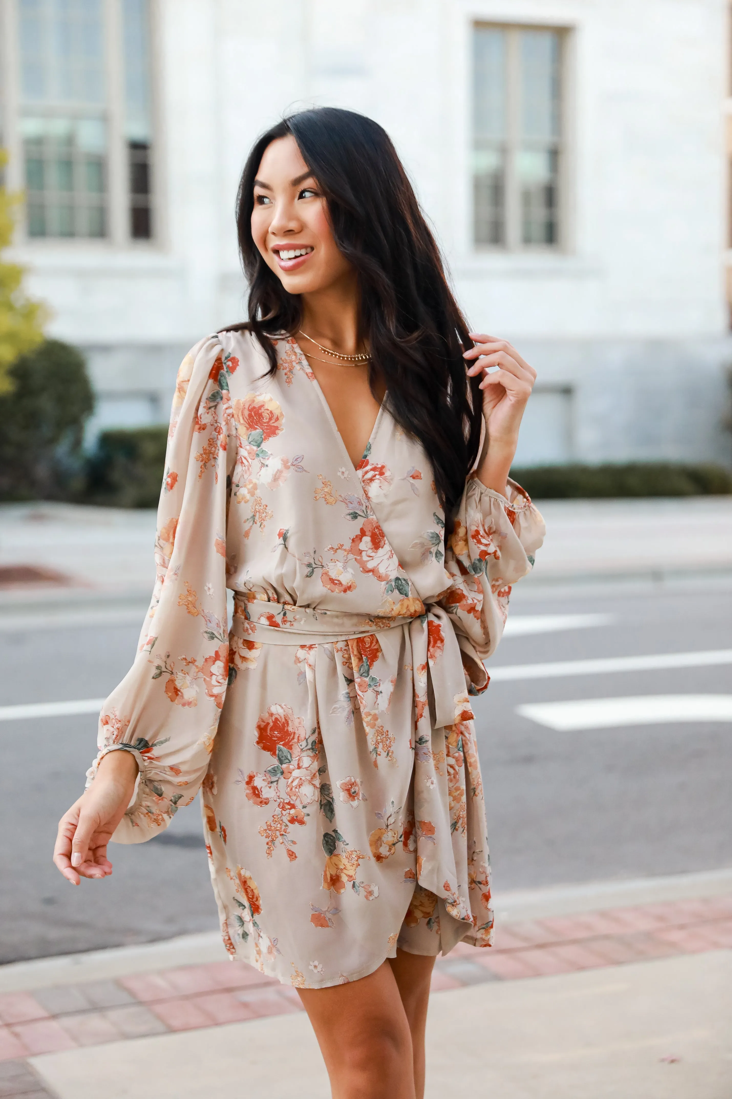 FINAL SALE - Passionate Cutie Floral Wrap Mini Dress