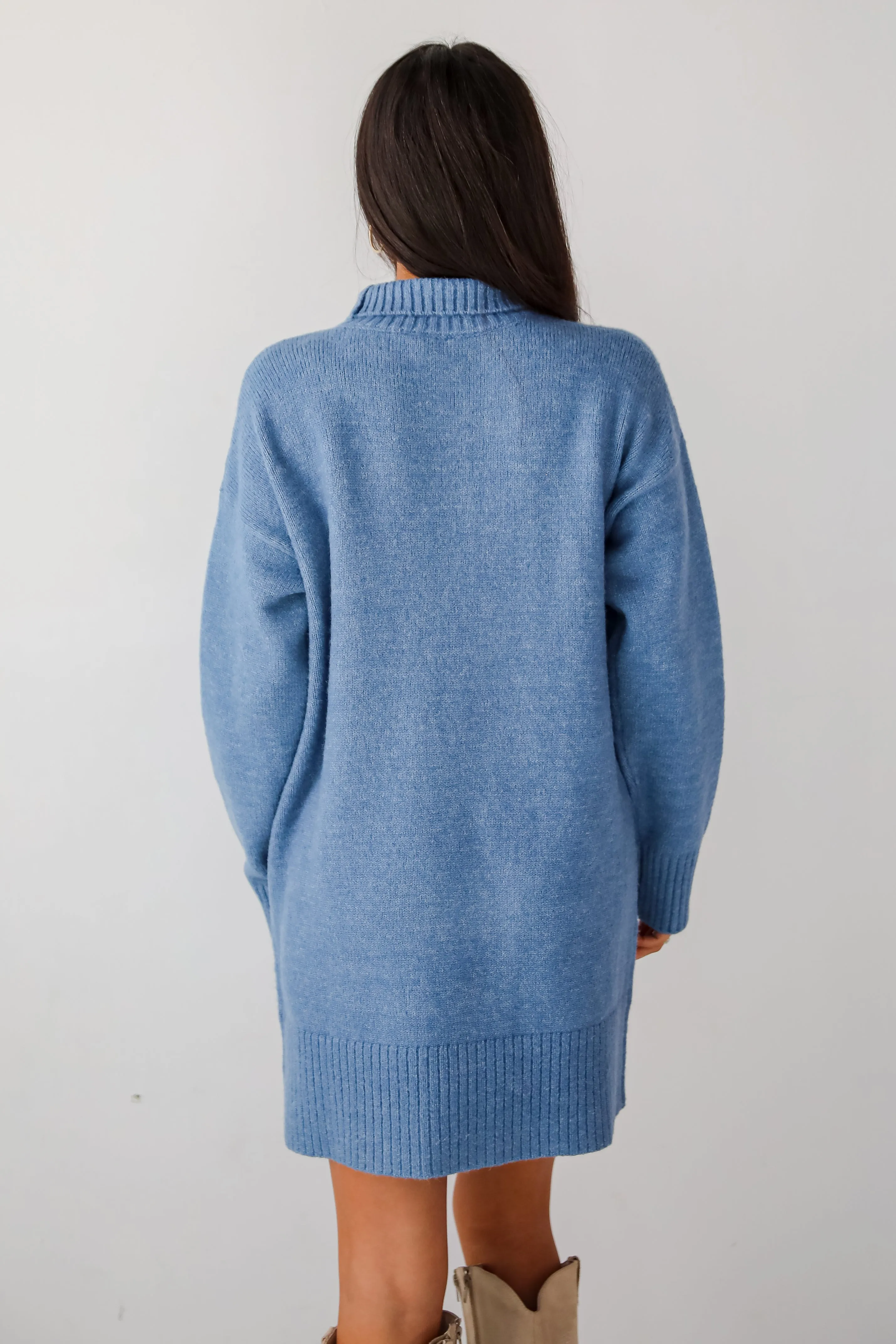 FINAL SALE - Seasonally Stylish Mock Neck Mini Sweater Dress