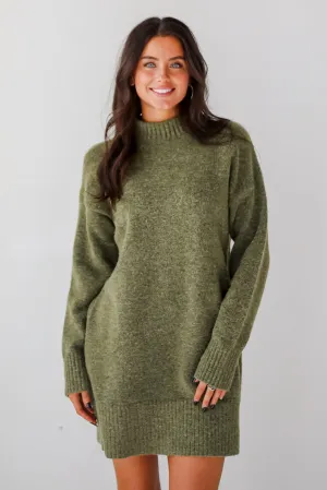 FINAL SALE - Seasonally Stylish Mock Neck Mini Sweater Dress