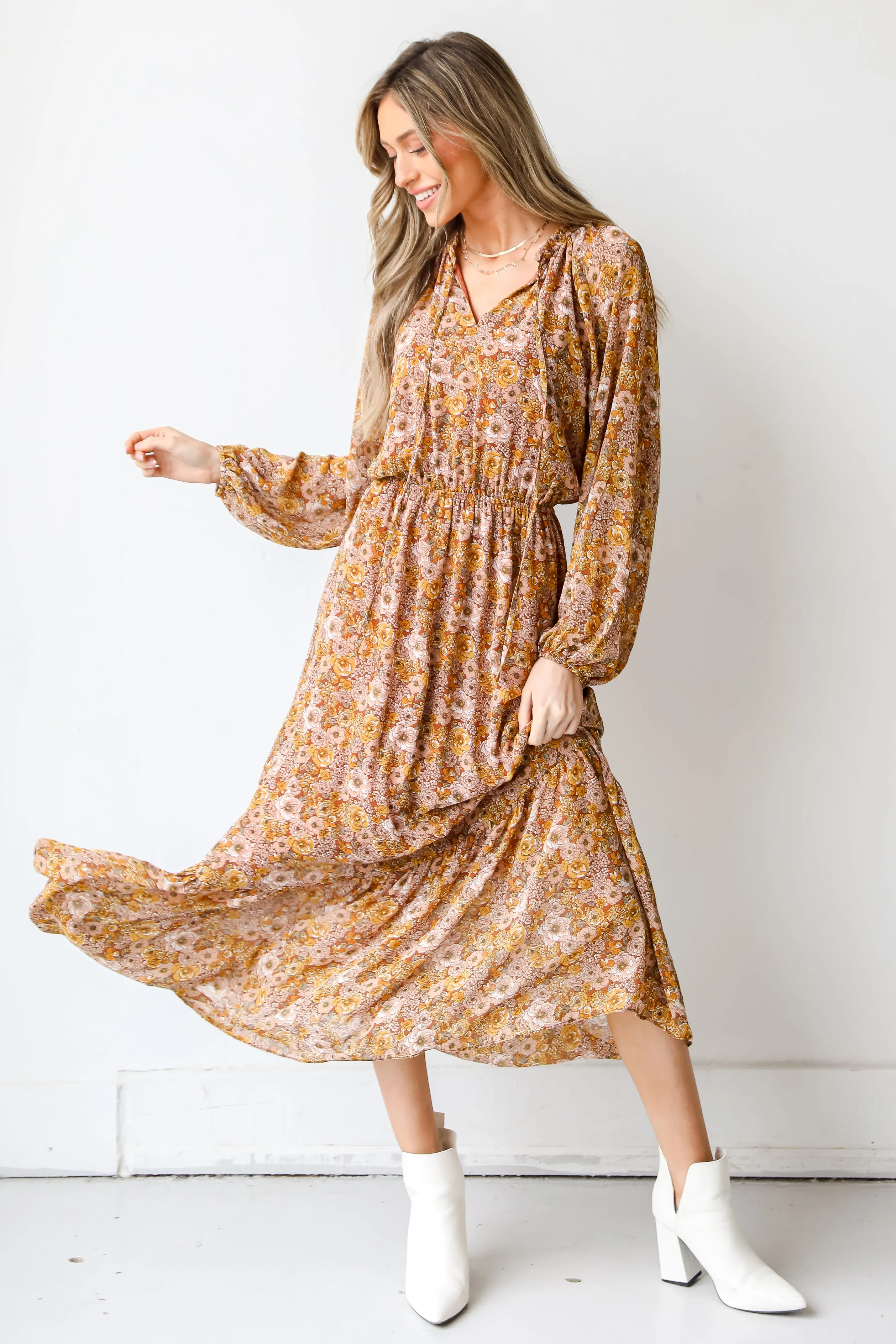 FINAL SALE - Smitten Over You Floral Maxi Dress