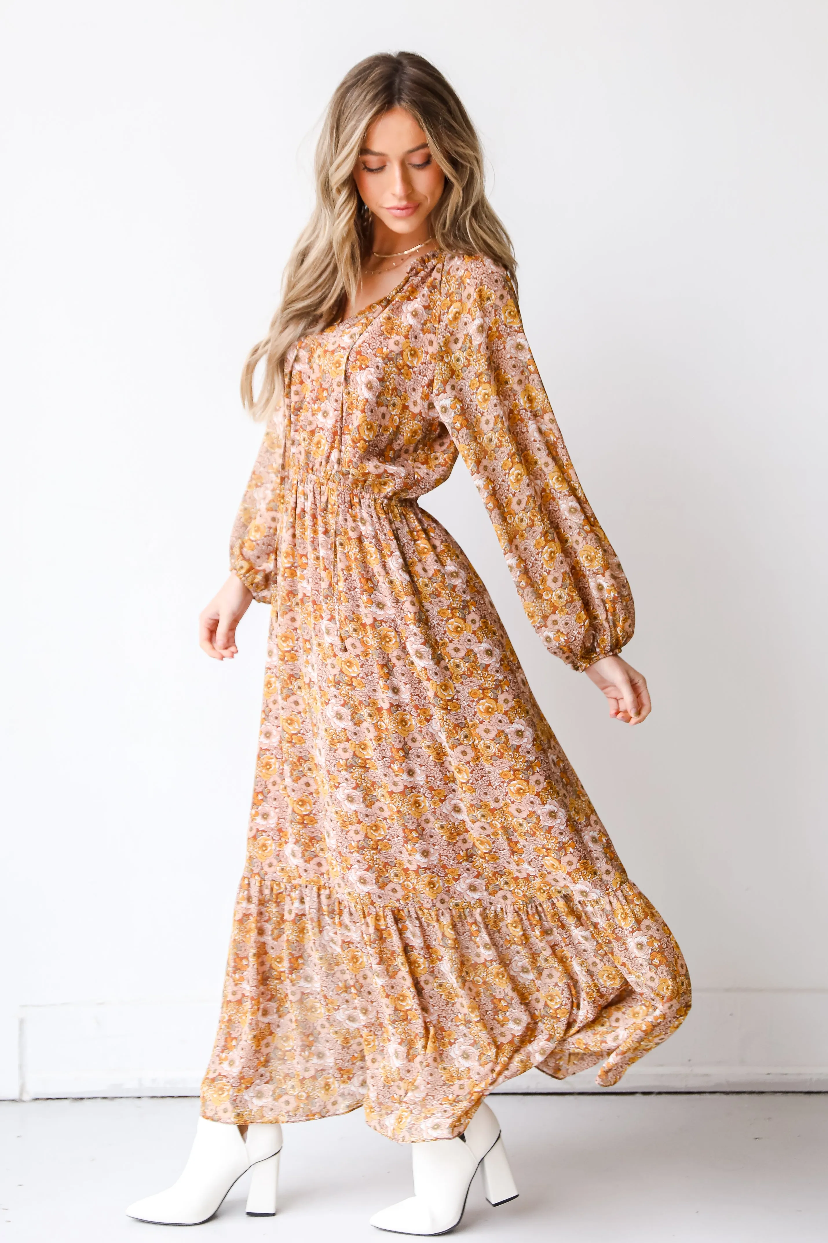 FINAL SALE - Smitten Over You Floral Maxi Dress