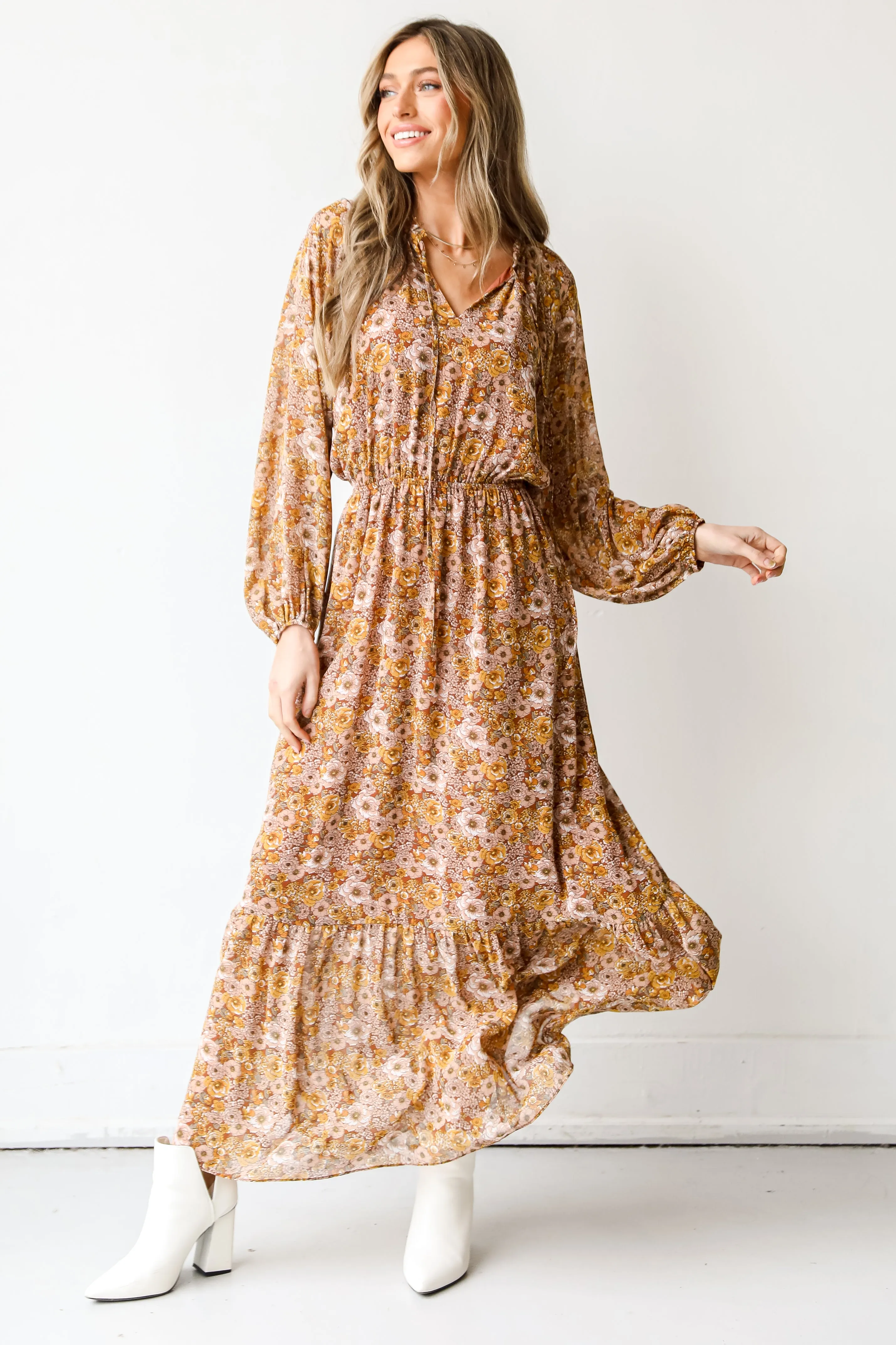 FINAL SALE - Smitten Over You Floral Maxi Dress