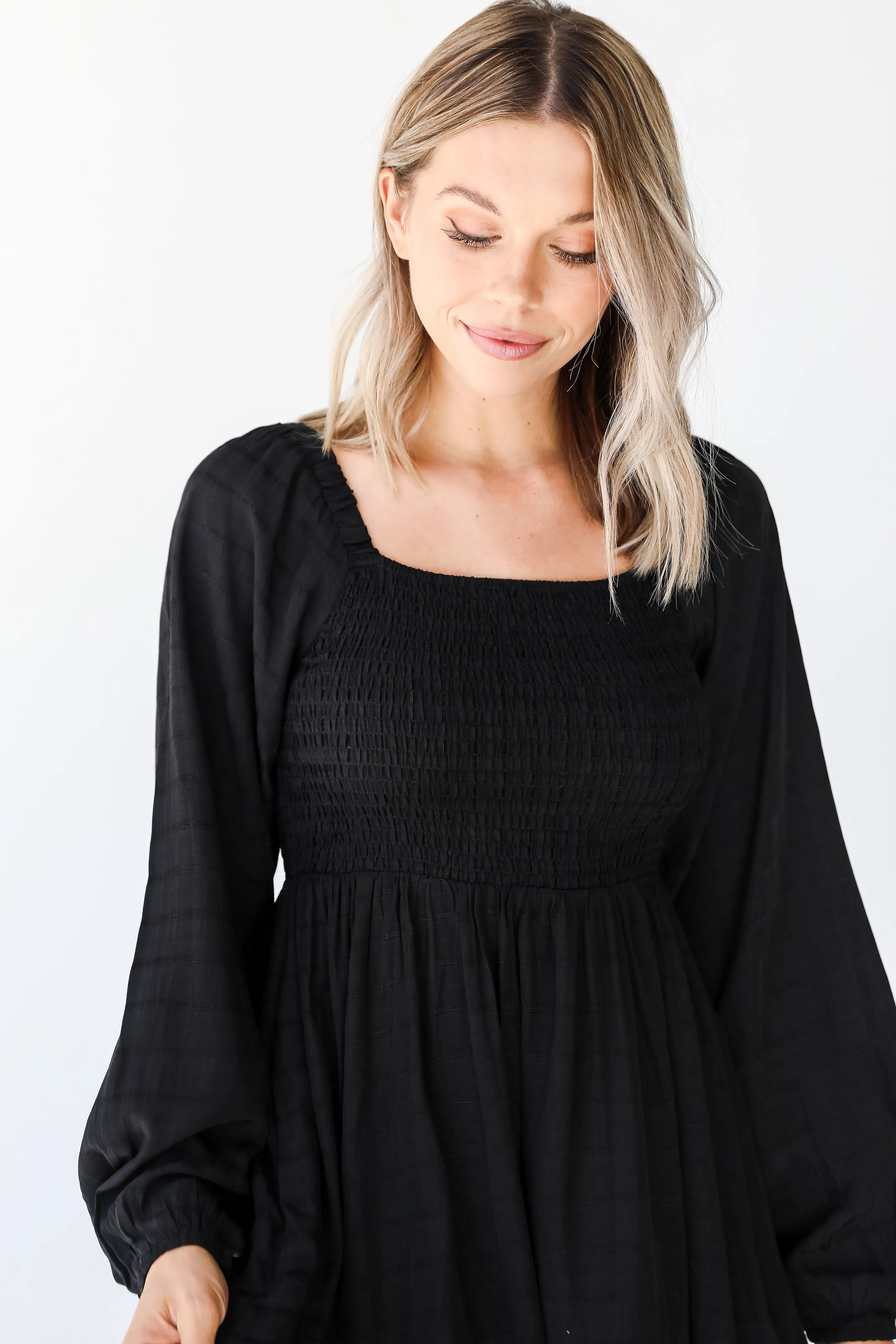 FINAL SALE - Talk Of The Party Smocked Mini Dress