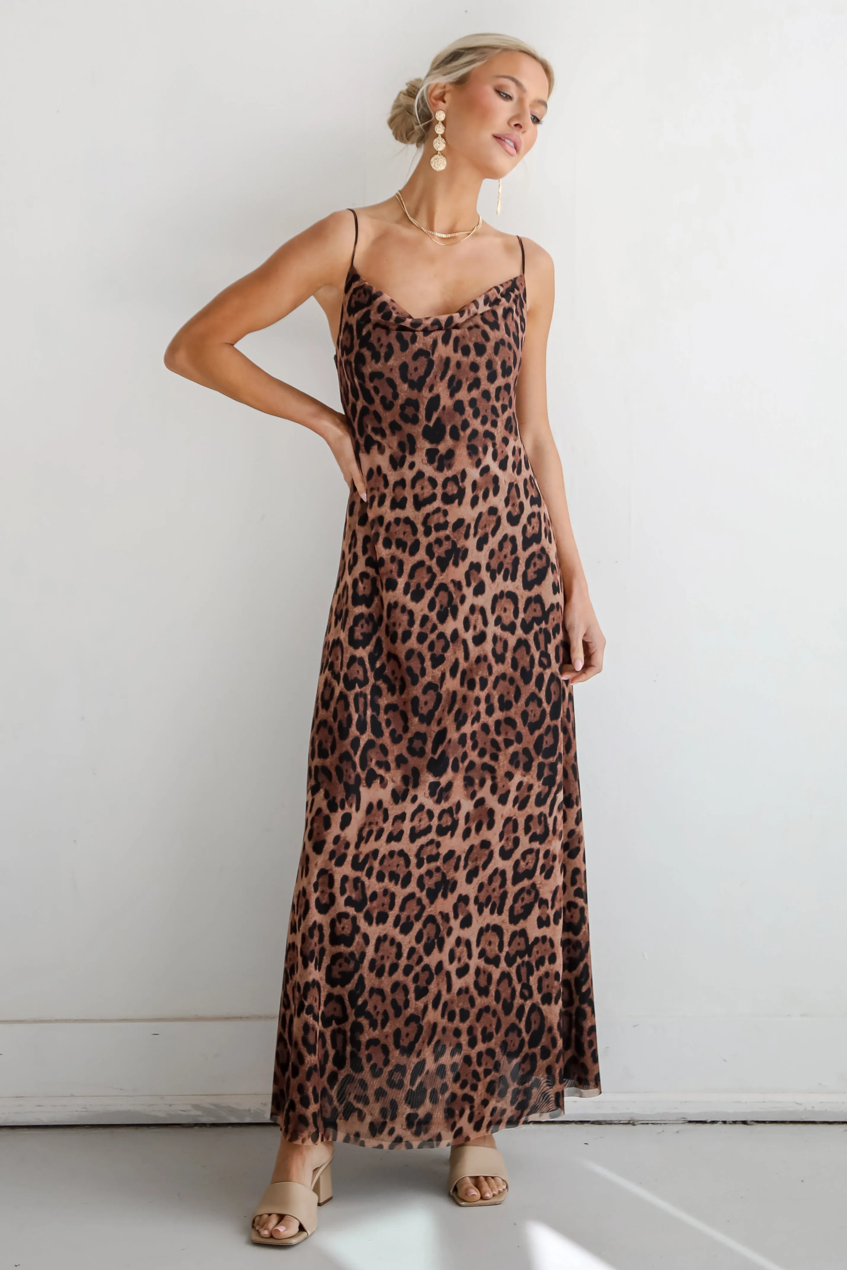 FINAL SALE - Utterly Captivating Mesh Leopard Maxi Dress