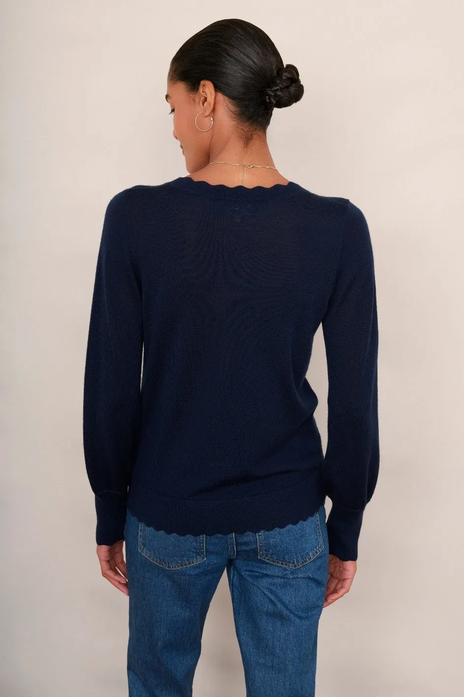 Fleurine Scallop Jumper - Midnight