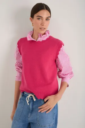 Fleurine Scallop Tank - Raspberry Pink