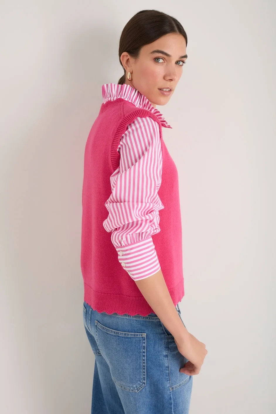 Fleurine Scallop Tank - Raspberry Pink