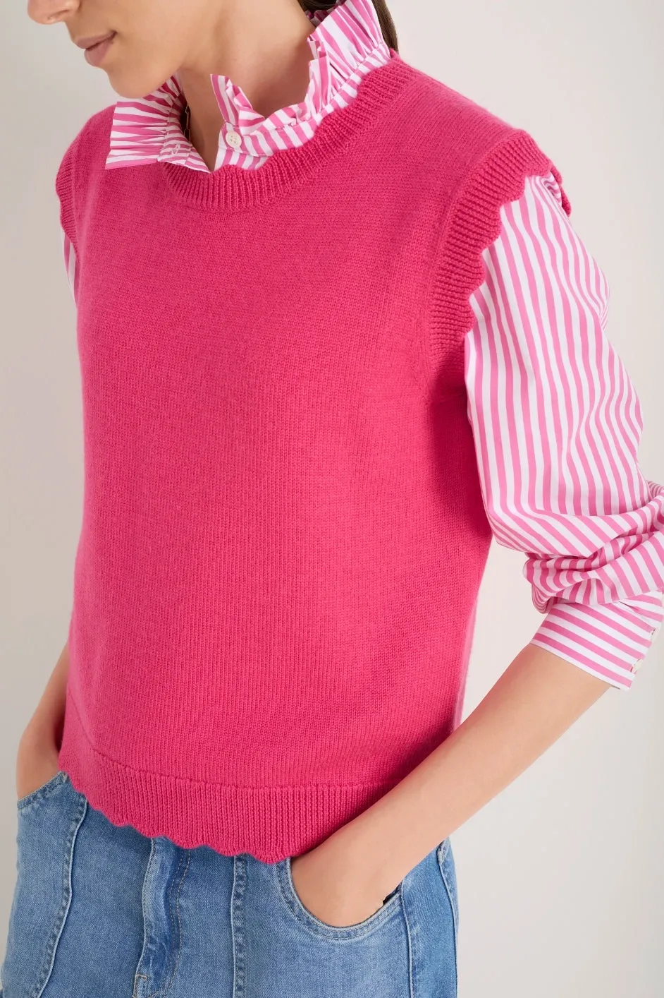 Fleurine Scallop Tank - Raspberry Pink