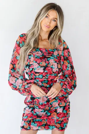 Floral Forever Ruched Mini Dress
