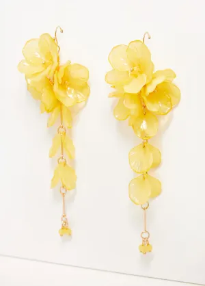Floral Resin Beaded Drop Earrings
