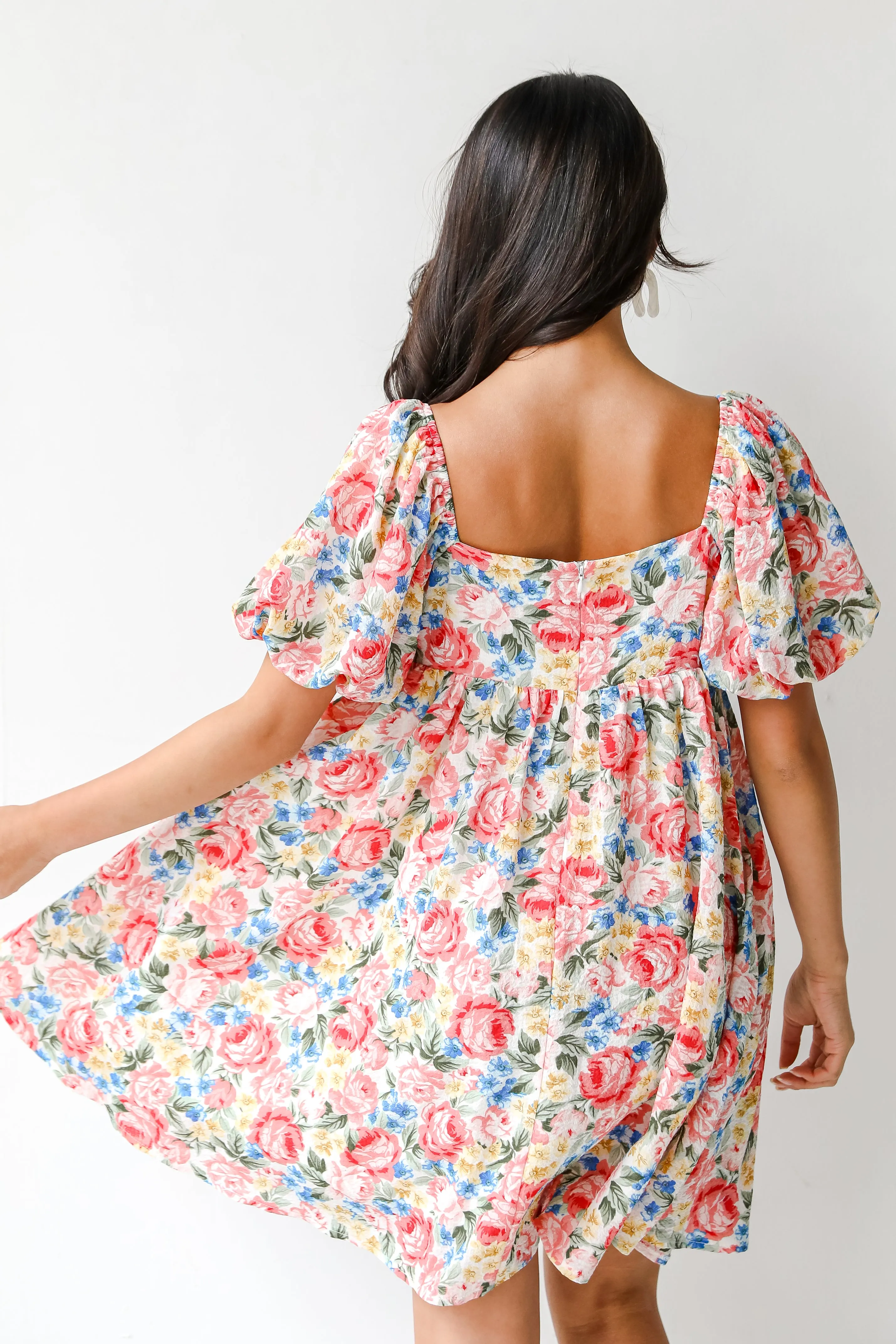 Fresh Florals Babydoll Mini Dress