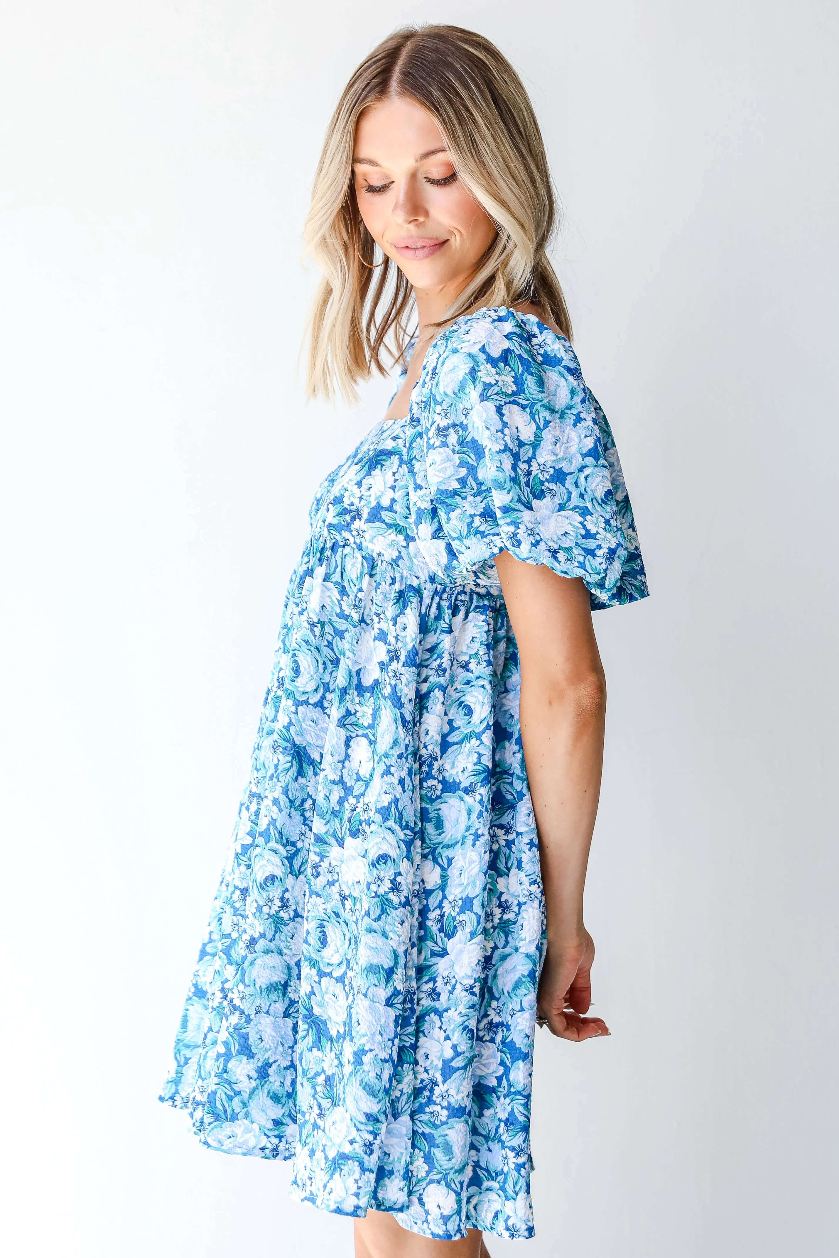 Fresh Florals Babydoll Mini Dress