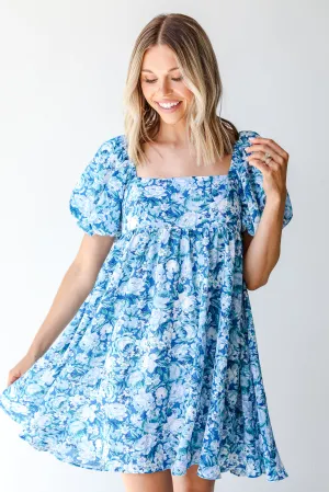 Fresh Florals Babydoll Mini Dress