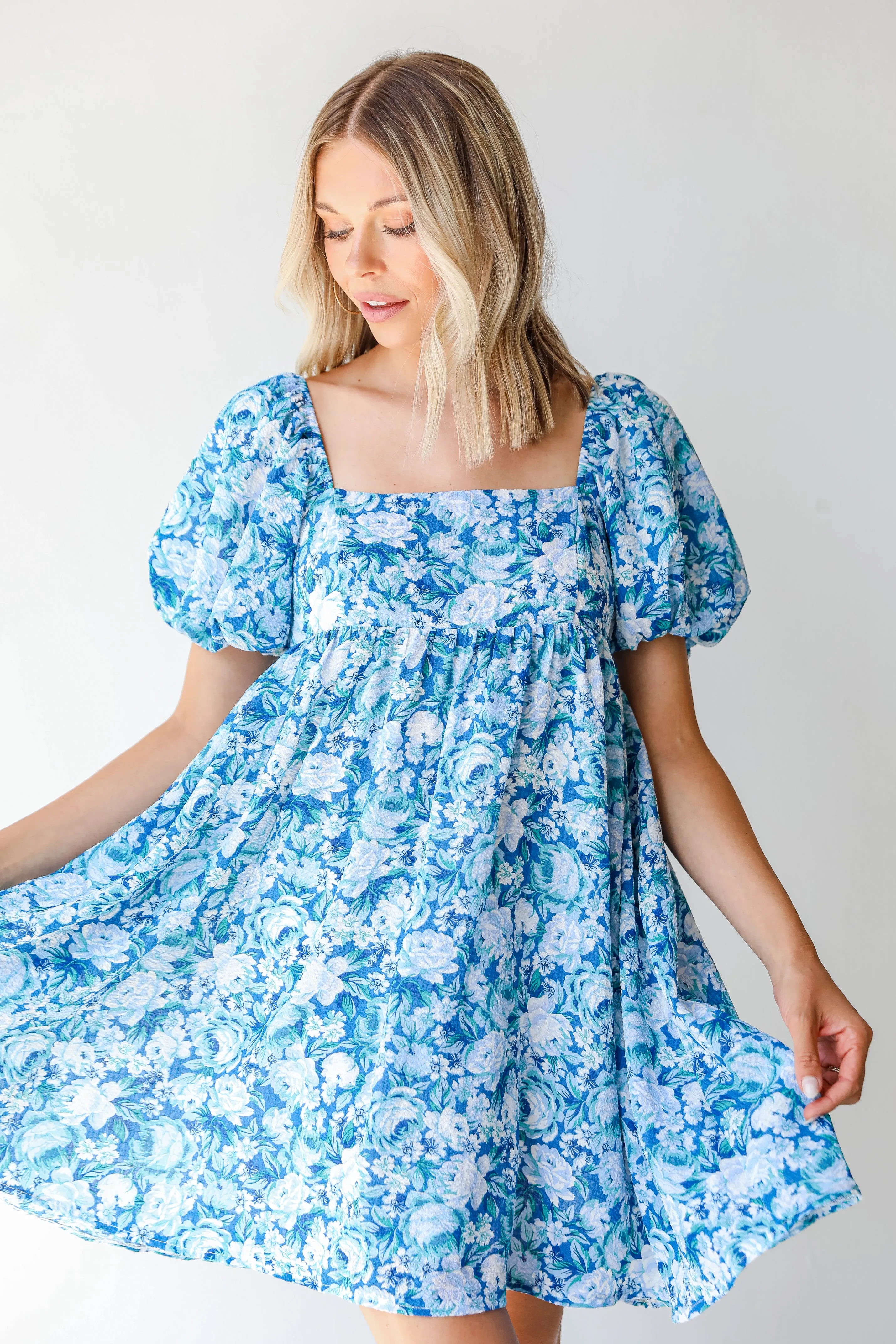 Fresh Florals Babydoll Mini Dress