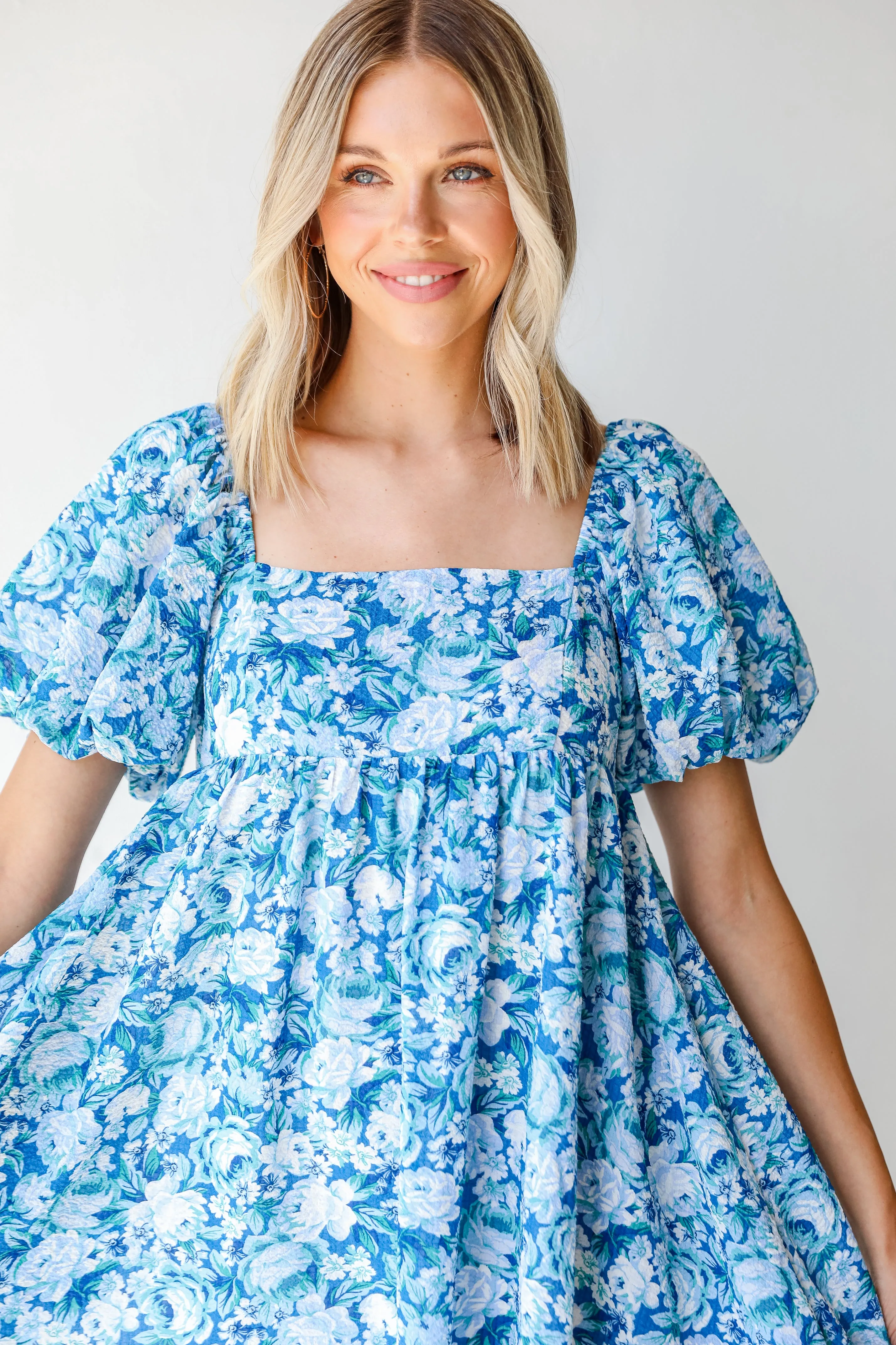 Fresh Florals Babydoll Mini Dress