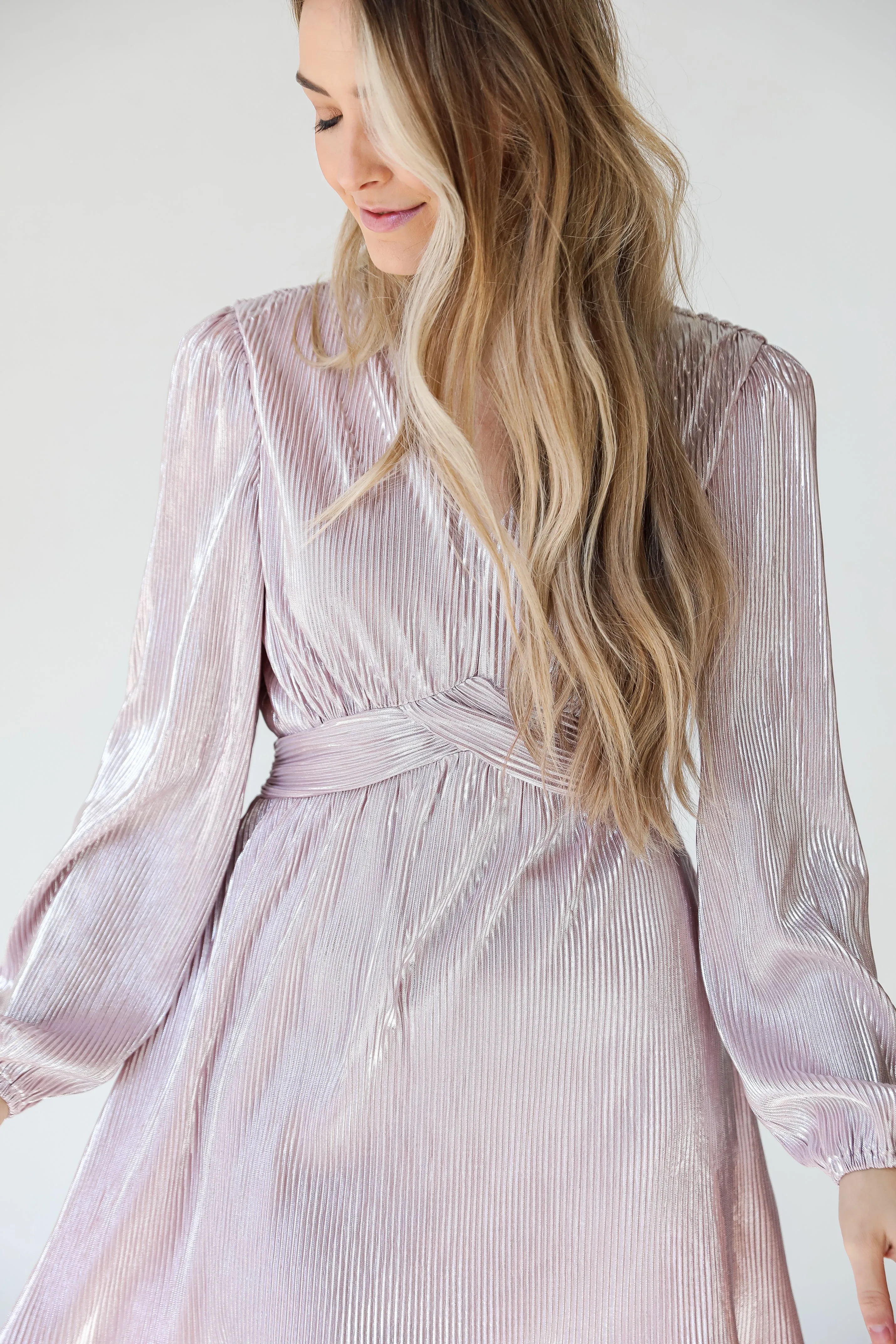 Glamorous Charm Metallic Mini Dress