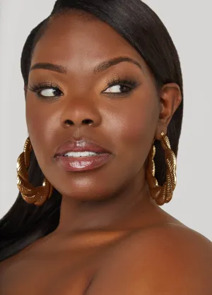 Gold Tone Bamboo Earrings