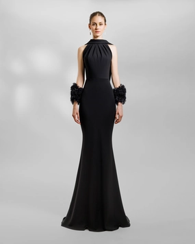 Halterneck Slim-Cut Dress
