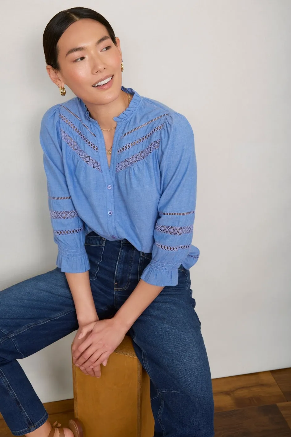 Harper Blouse - Chambray