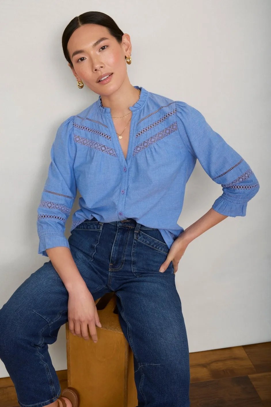 Harper Blouse - Chambray