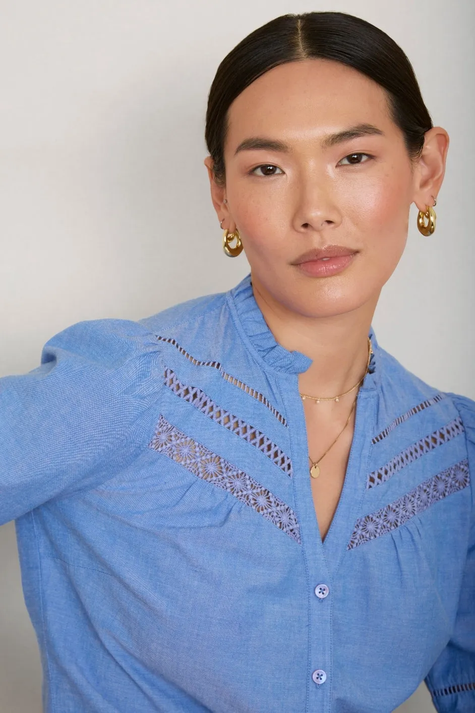 Harper Blouse - Chambray