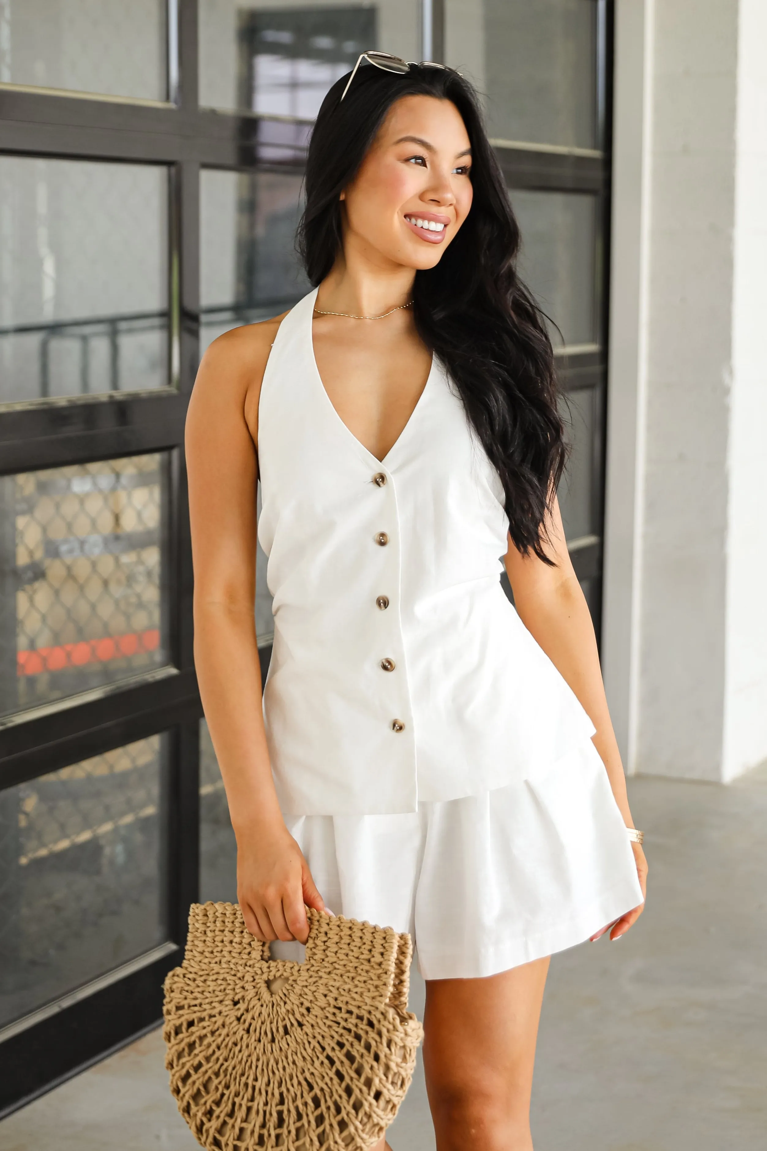 How Far You've Come White Halter Romper