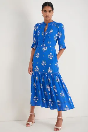 Jodi Dress - Cobalt Blue Spaced Floral