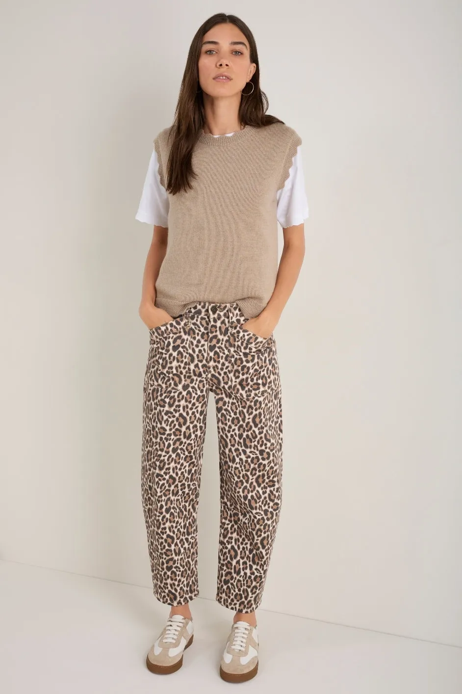 Kaya Cargo Barrel Jean - Leopard