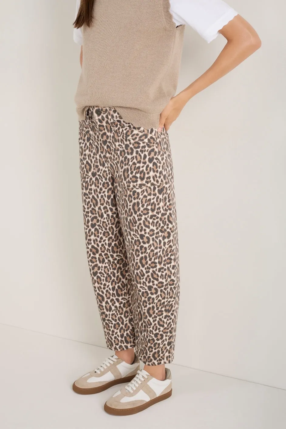Kaya Cargo Barrel Jean - Leopard