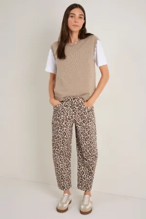 Kaya Cargo Barrel Jean - Leopard