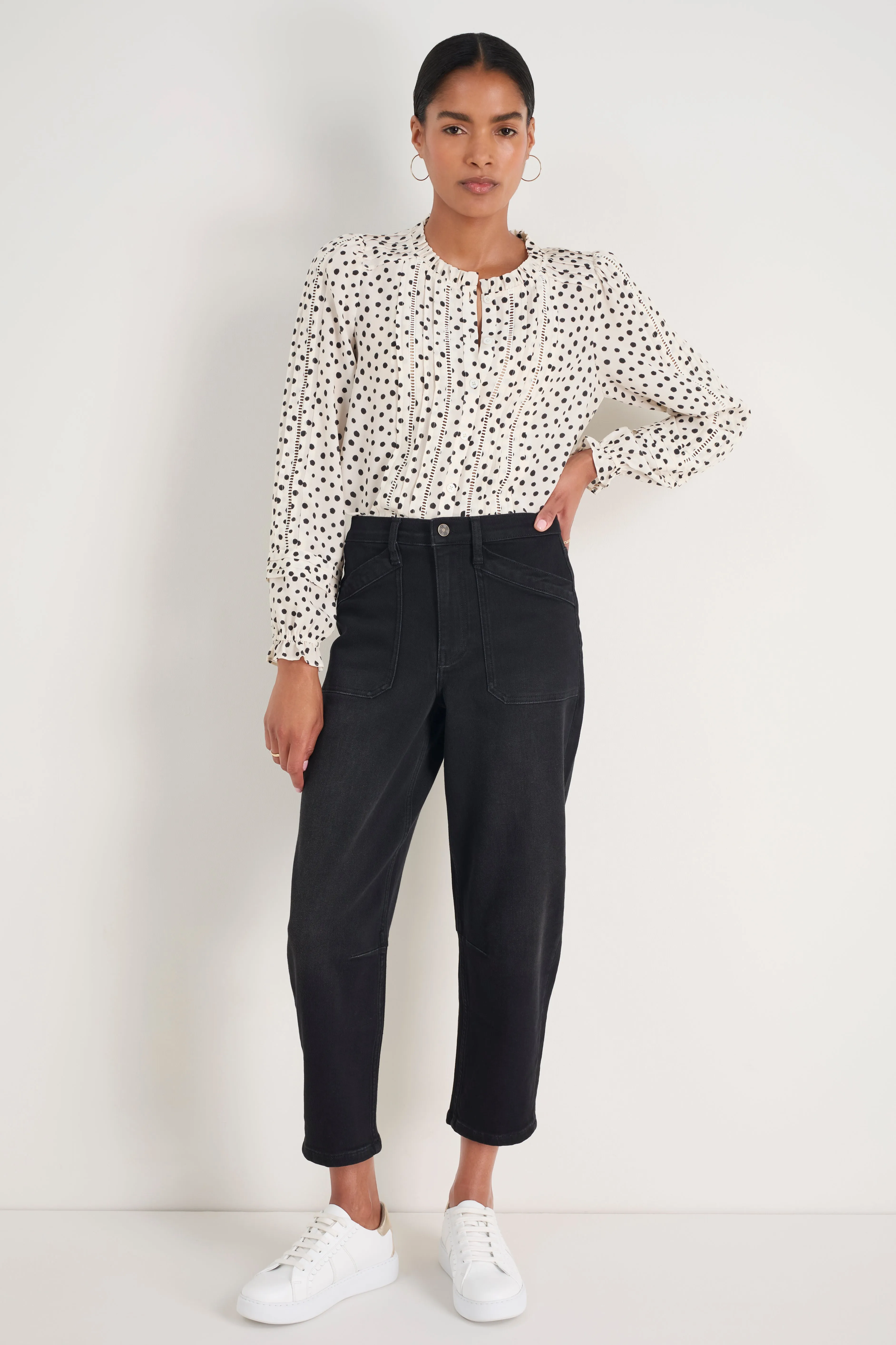 Kaya Cargo Barrel Jean - Washed Black