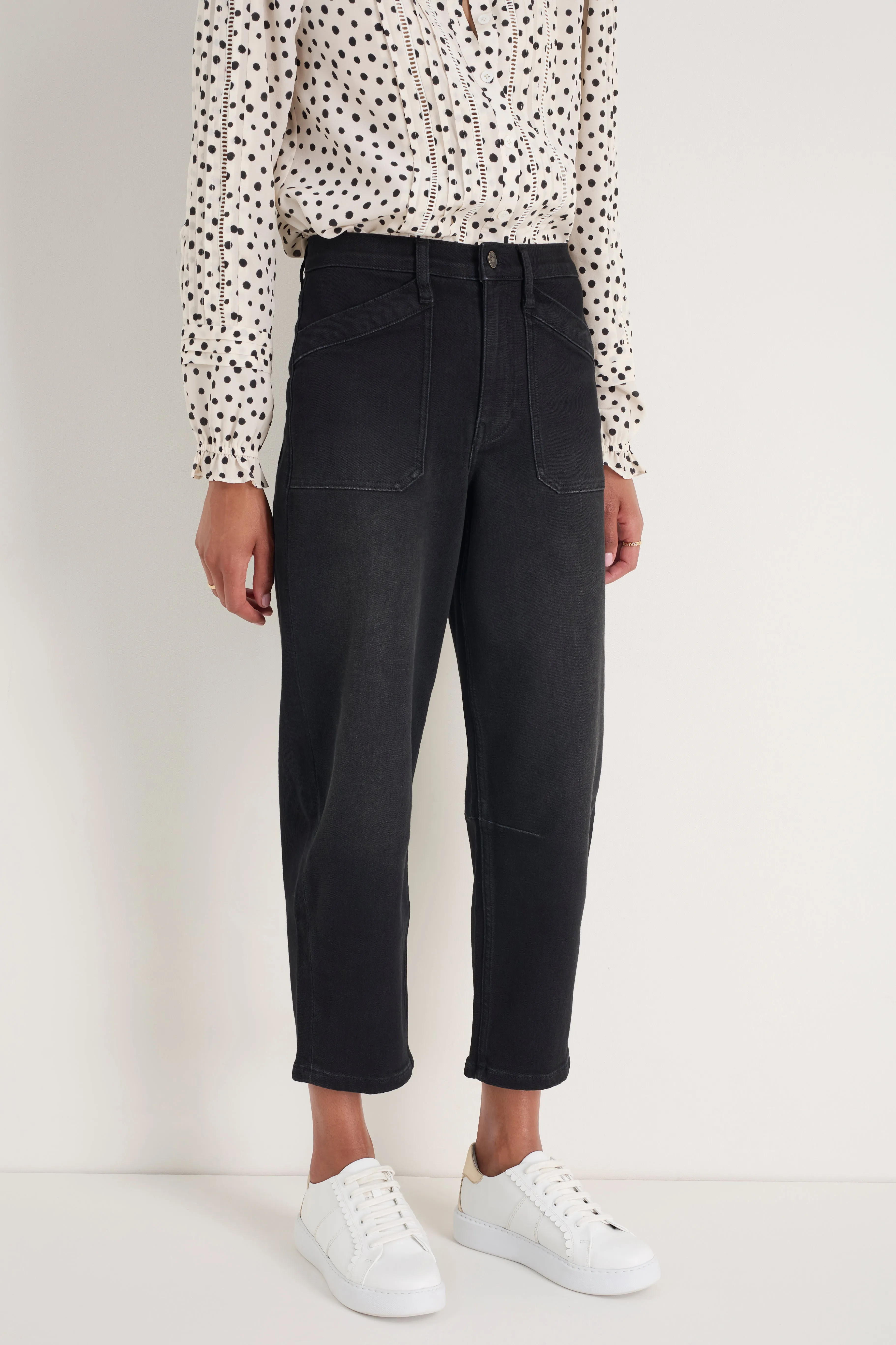 Kaya Cargo Barrel Jean - Washed Black