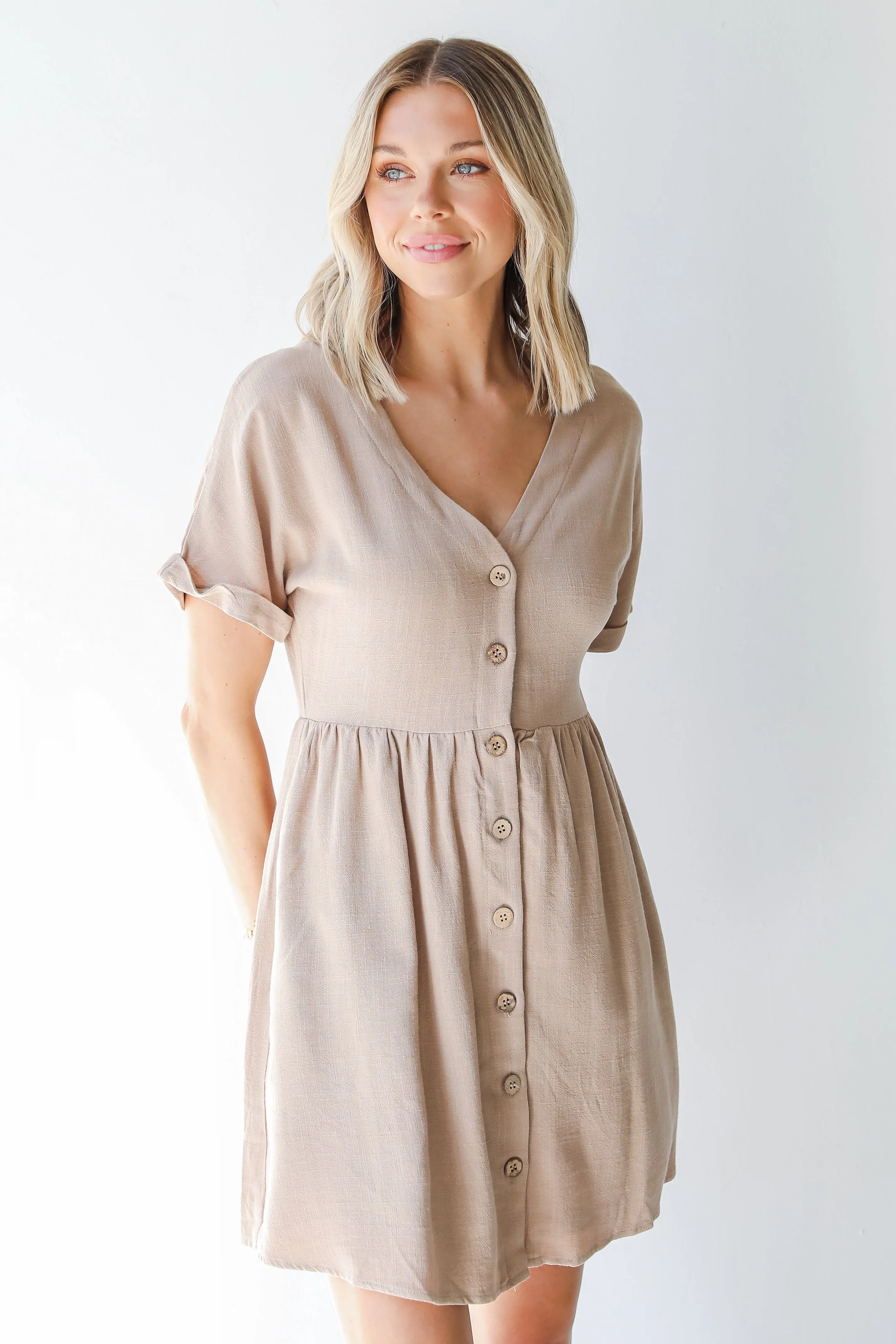 Let's Have Sun Linen Babydoll Dress