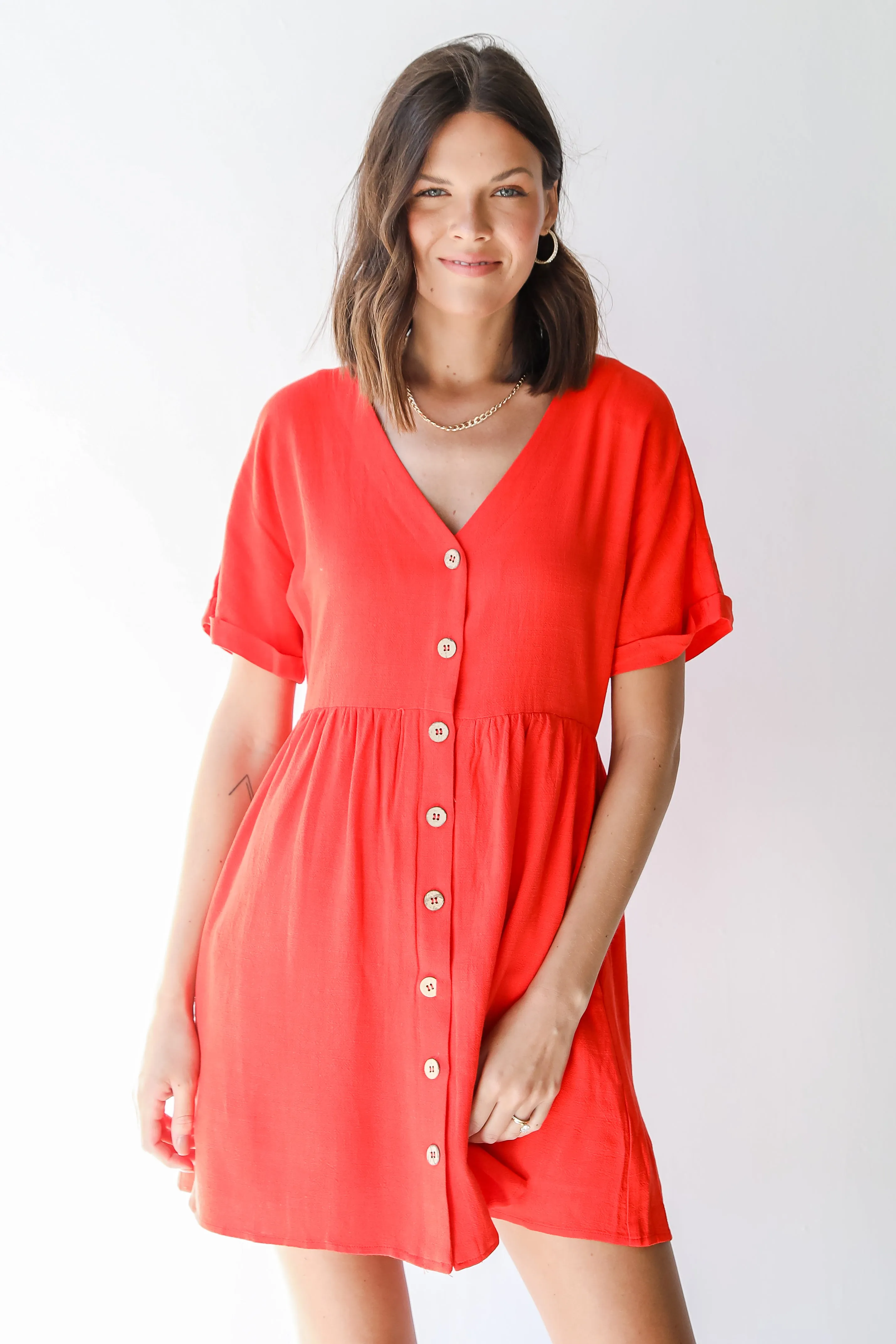 Let's Have Sun Linen Babydoll Dress