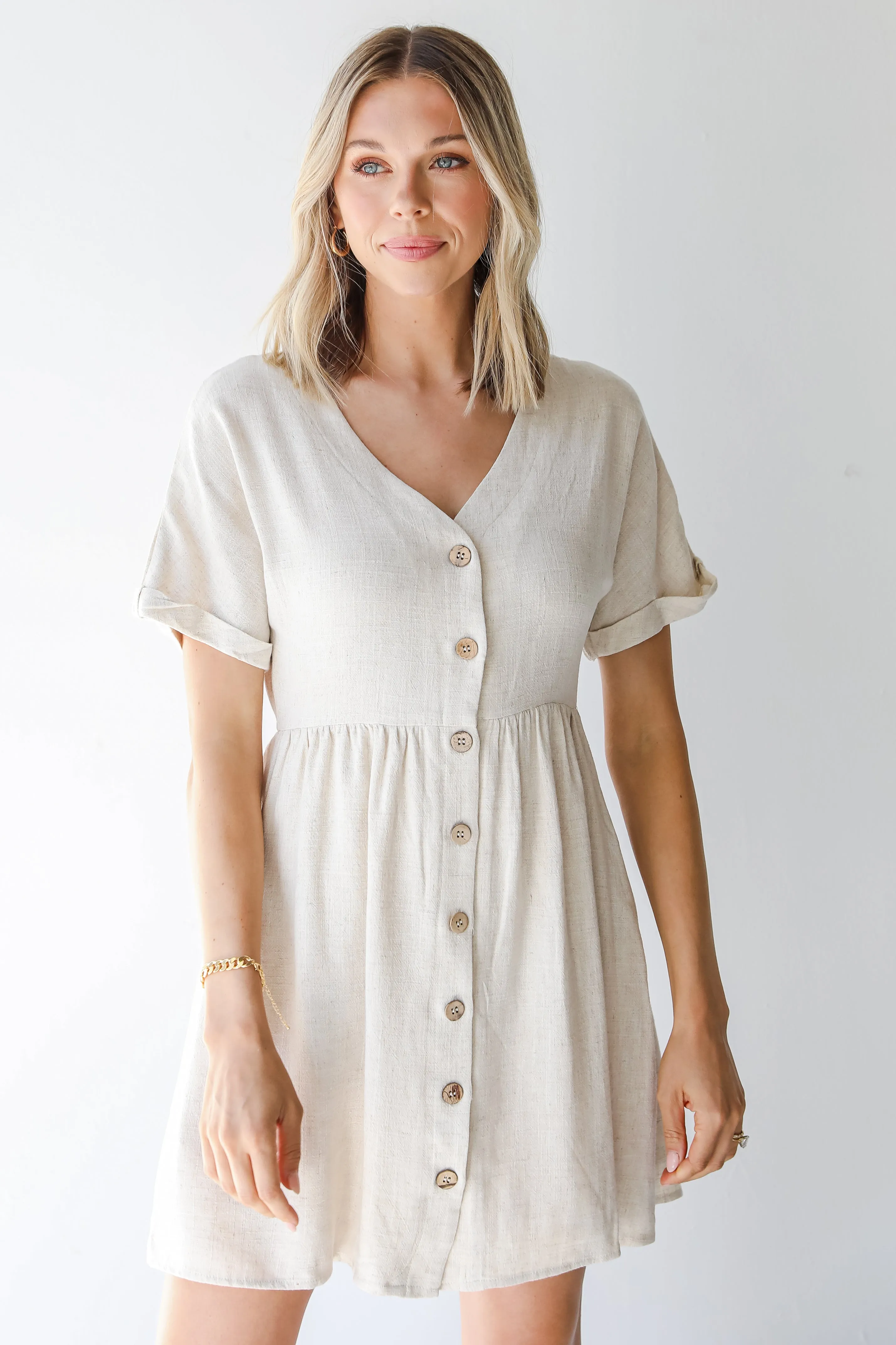 Let's Have Sun Linen Babydoll Dress