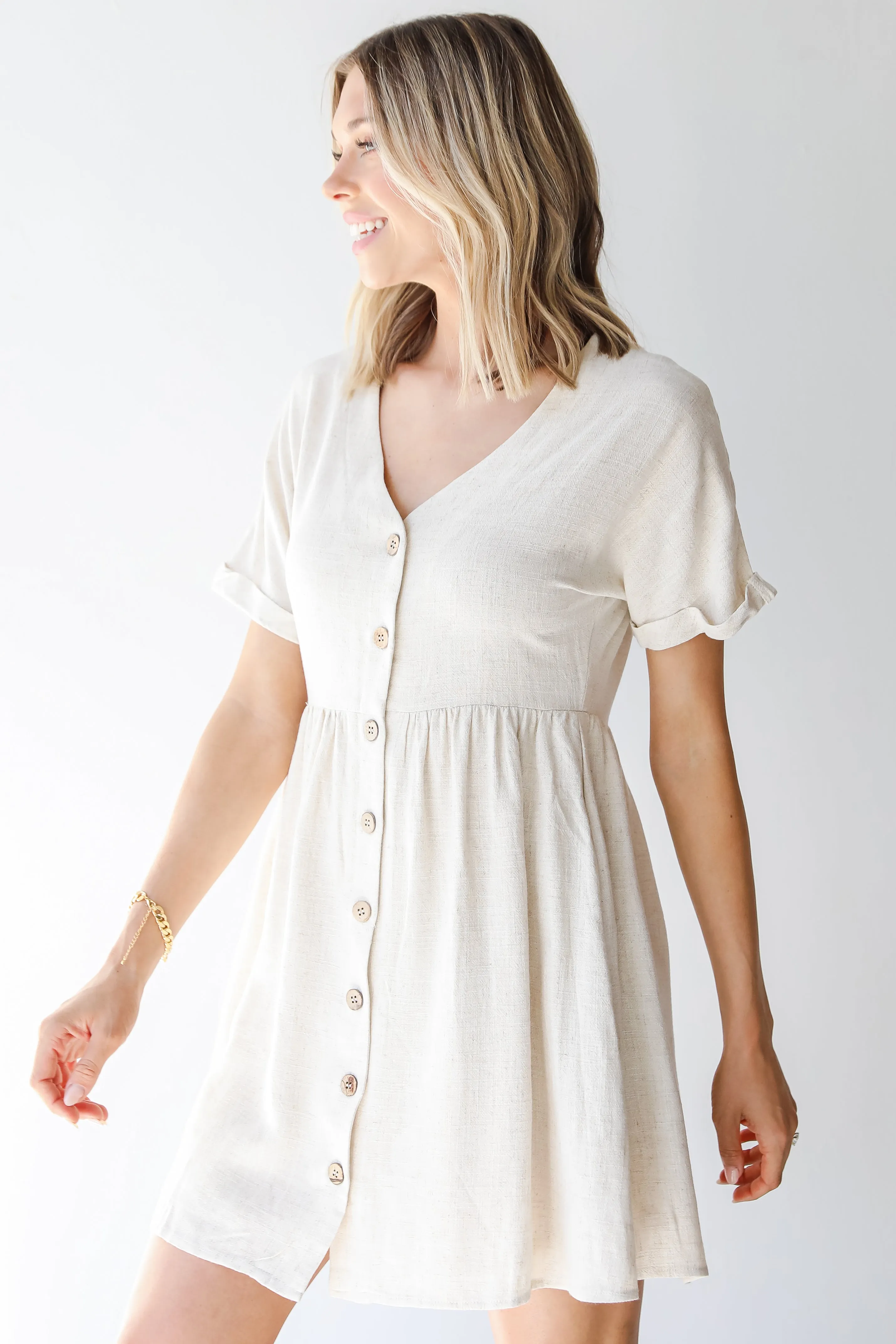 Let's Have Sun Linen Babydoll Dress