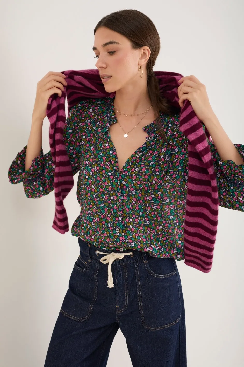 Lexi Blouse - Midnight Ditsy Floral